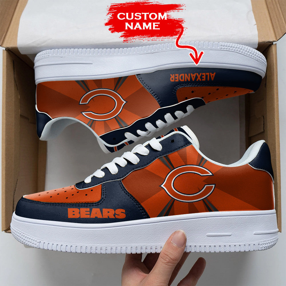 Ideafootwear Chicago Bears NFL Air Low-Top Sneakers Shoes For Men And Women