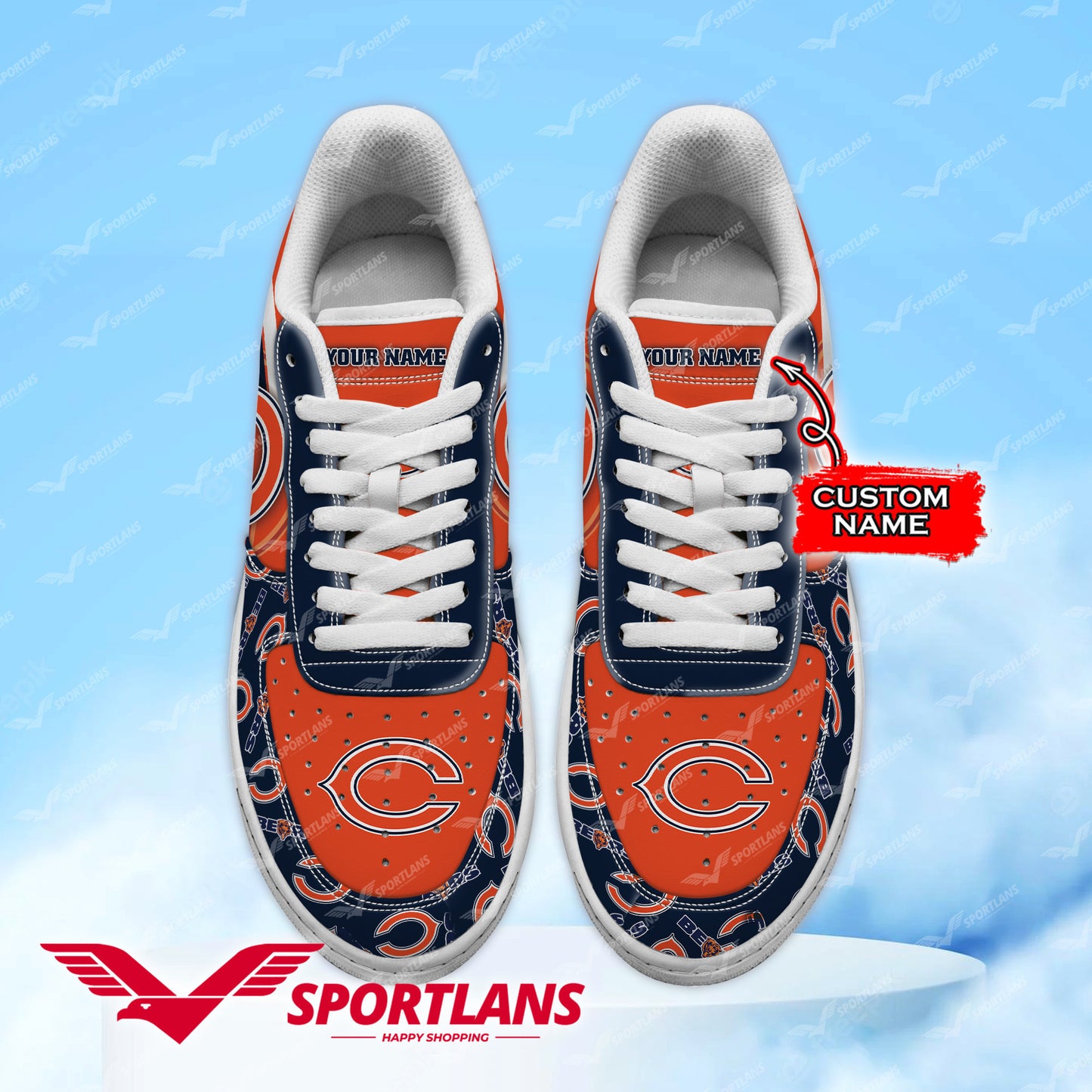 Ideafootwear Chicago Bears NFL Air Low-Top Sneakers Shoes For Men And Women