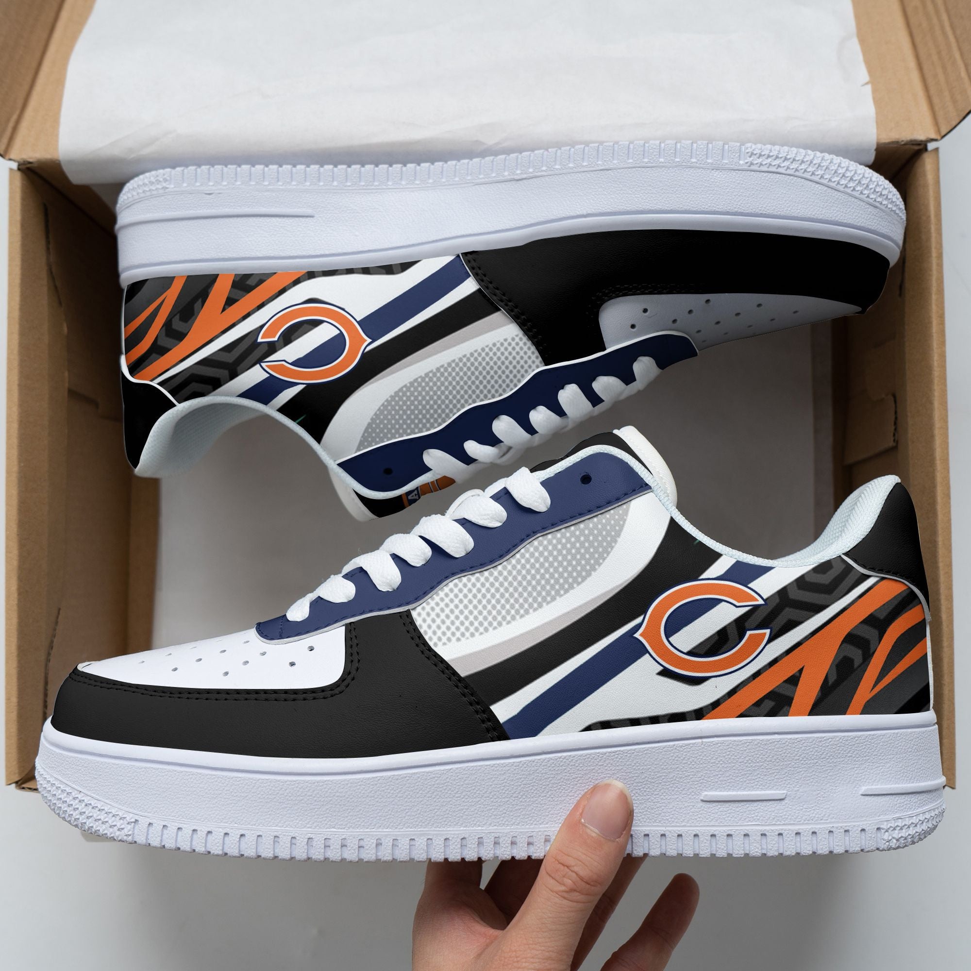 Ideafootwear Chicago Bears NFL Air Low-Top Sneakers Shoes For Men And Women