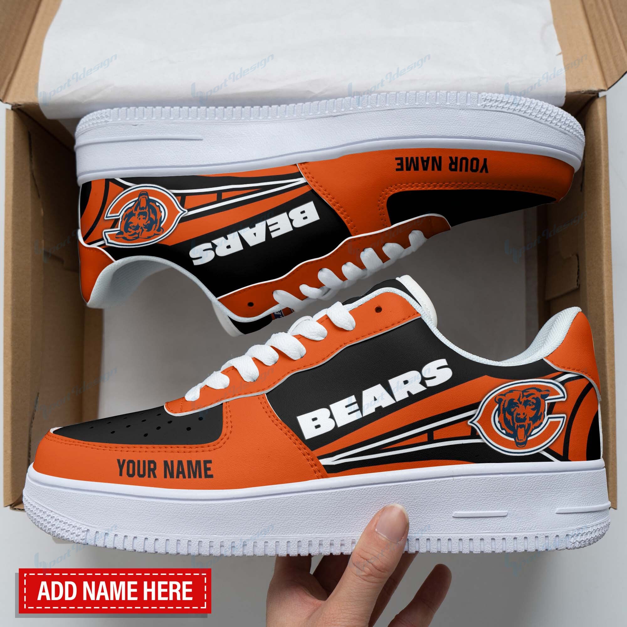 Ideafootwear Chicago Bears NFL Air Low-Top Sneakers Shoes For Men And Women