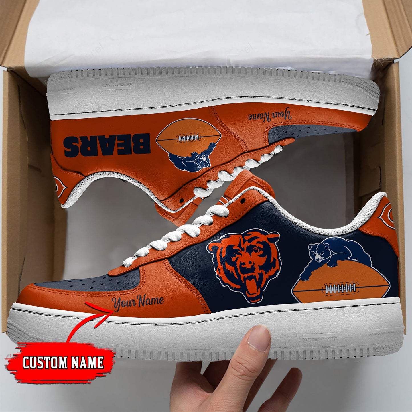 Ideafootwear Chicago Bears NFL Air Low-Top Sneakers Shoes For Men And Women