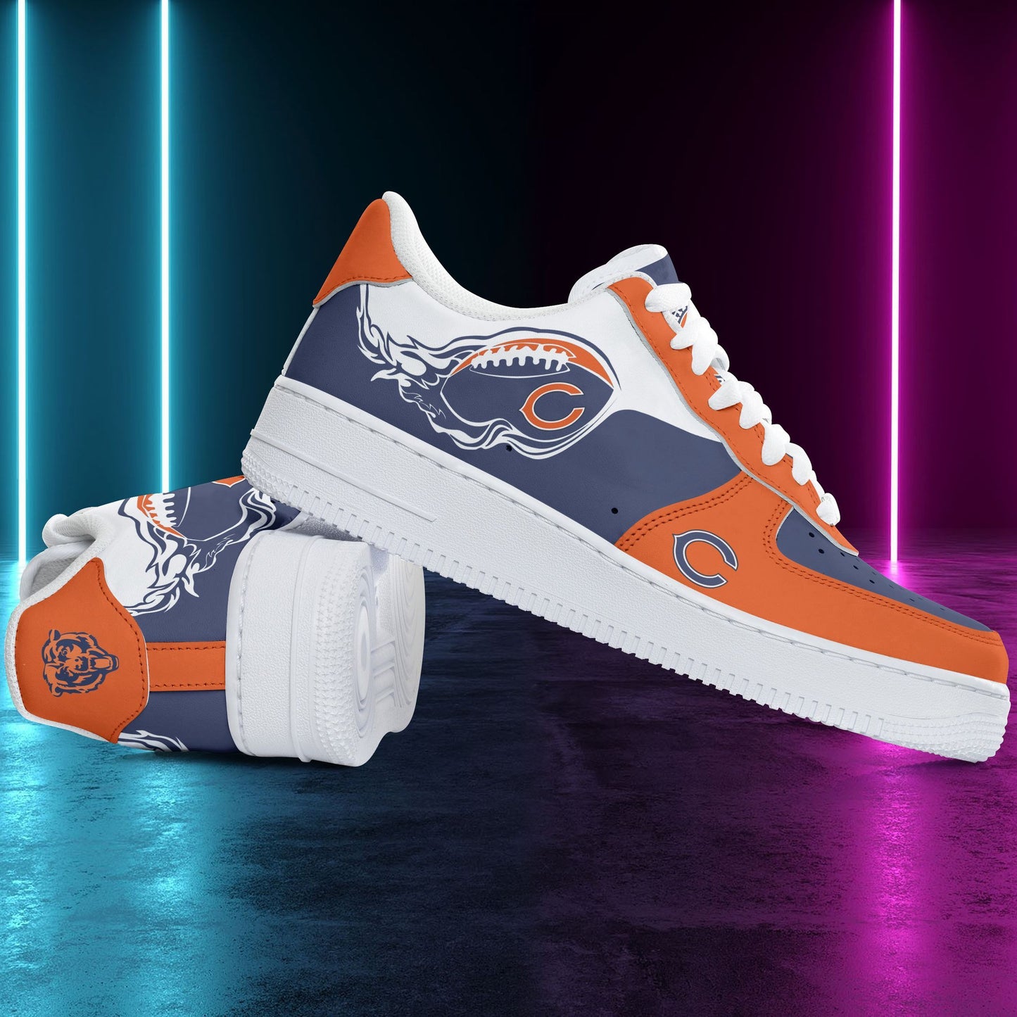 Ideafootwear Chicago Bears NFL Air Low-Top Sneakers Shoes For Men And Women