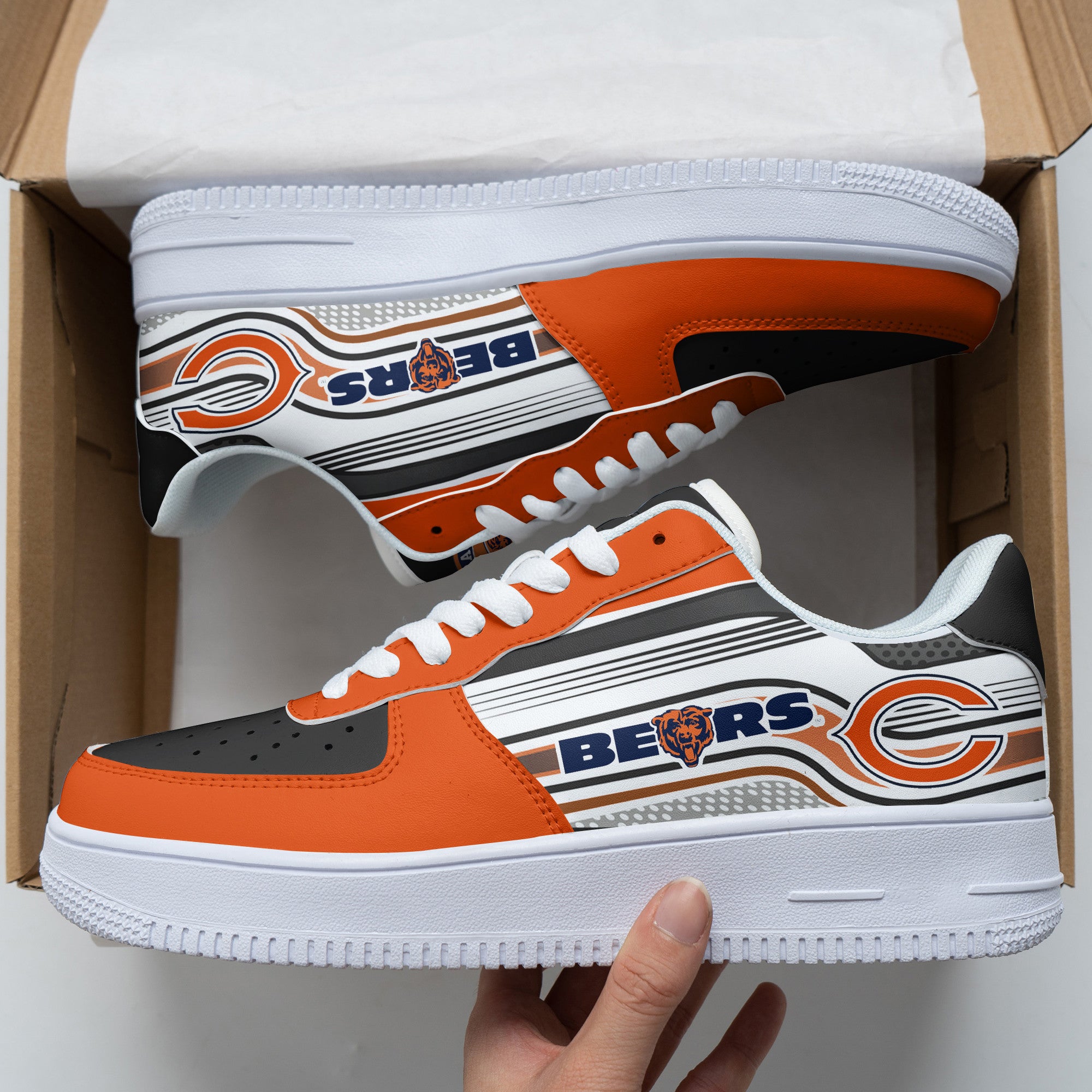 Ideafootwear Chicago Bears NFL Air Low-Top Sneakers Shoes For Men And Women