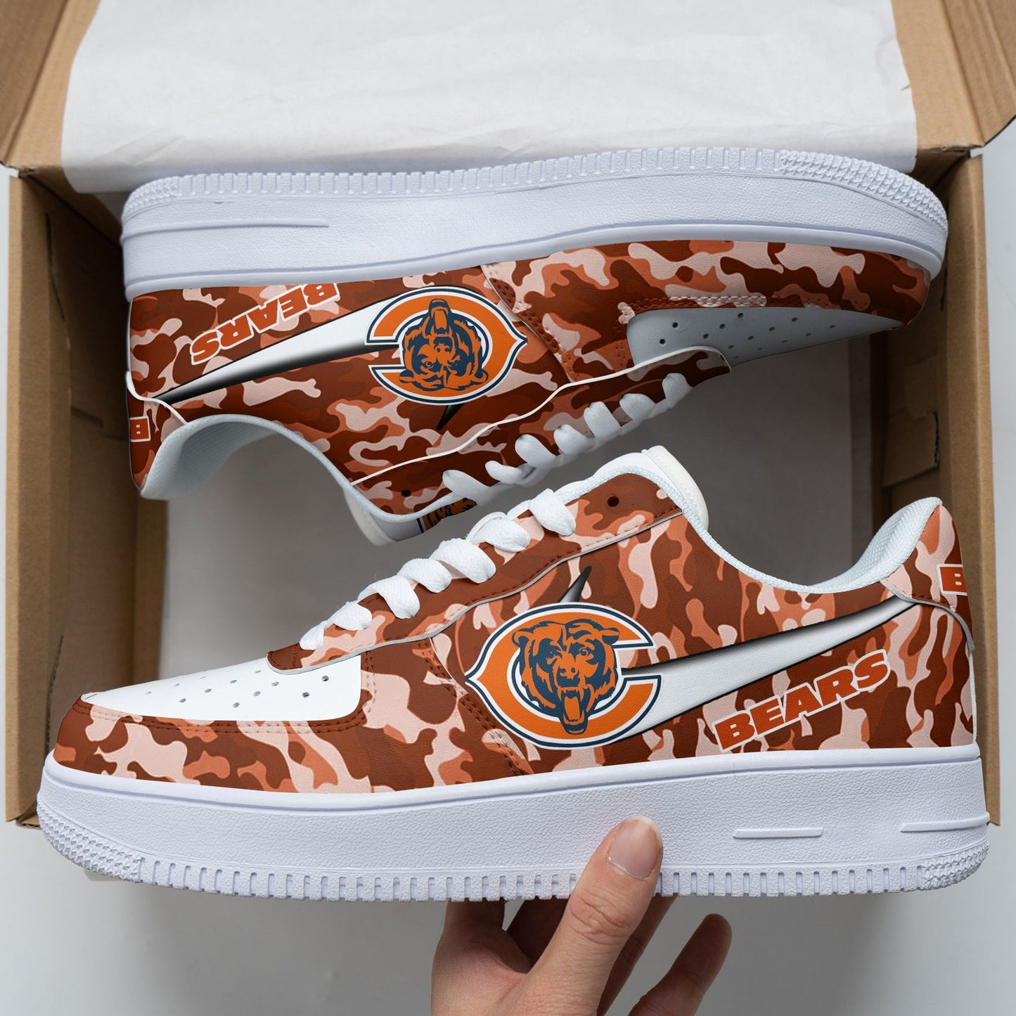 Ideafootwear Chicago Bears NFL Air Low-Top Sneakers Shoes For Men And Women
