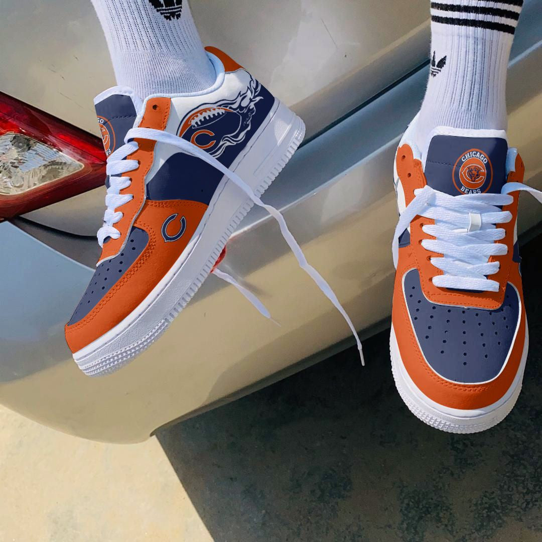 Ideafootwear Chicago Bears NFL Air Low-Top Sneakers Shoes For Men And Women