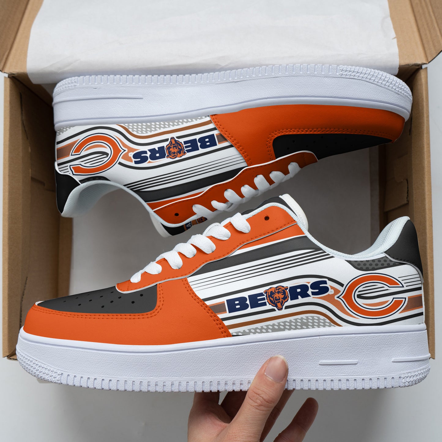 Ideafootwear Chicago Bears NFL Air Low-Top Sneakers Shoes For Men And Women