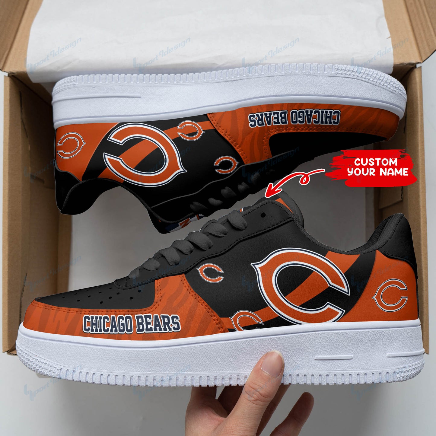 Ideafootwear Chicago Bears NFL Air Low-Top Sneakers Shoes For Men And Women