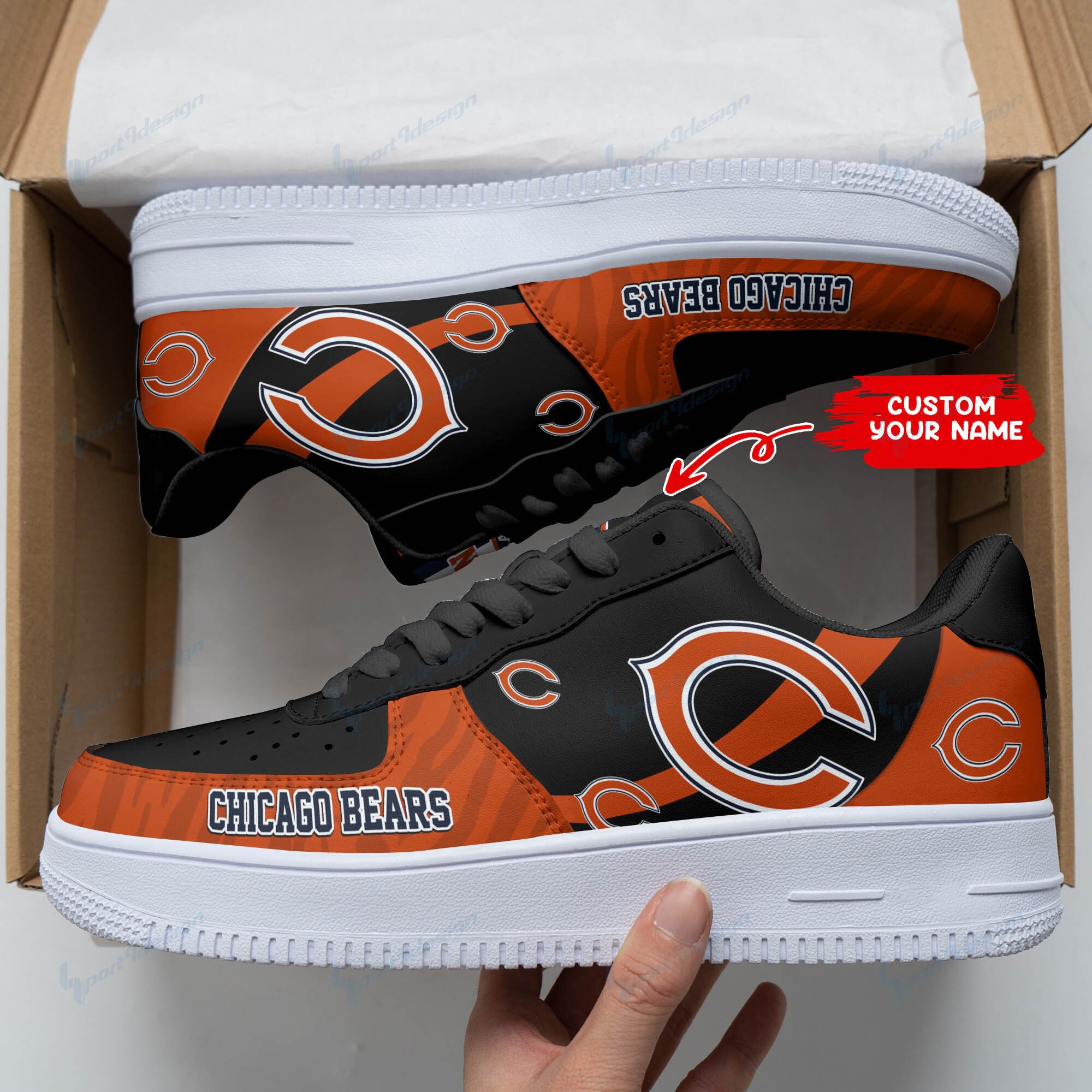 Ideafootwear Chicago Bears NFL Air Low-Top Sneakers Shoes For Men And Women