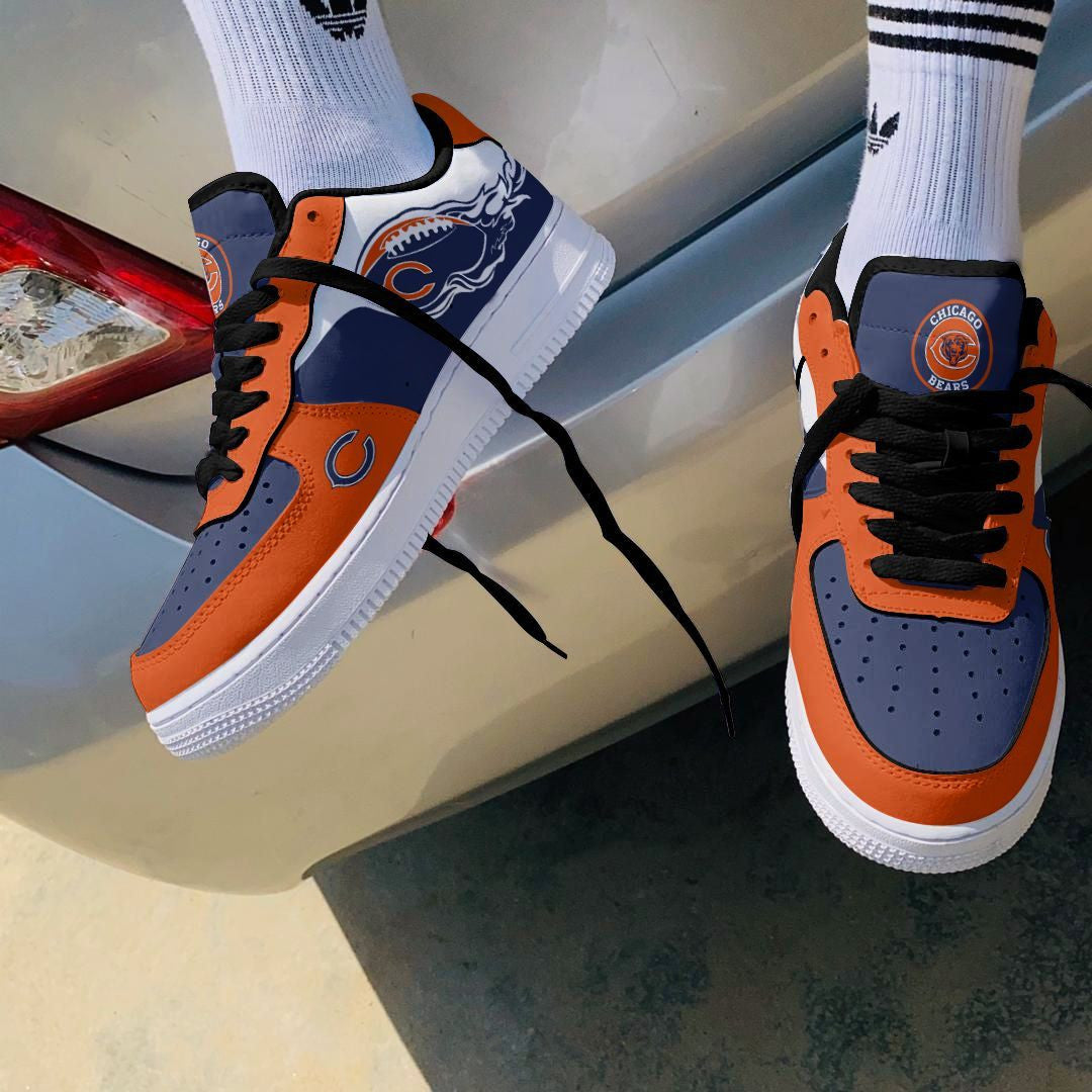 Ideafootwear Chicago Bears NFL Air Low-Top Sneakers Shoes For Men And Women