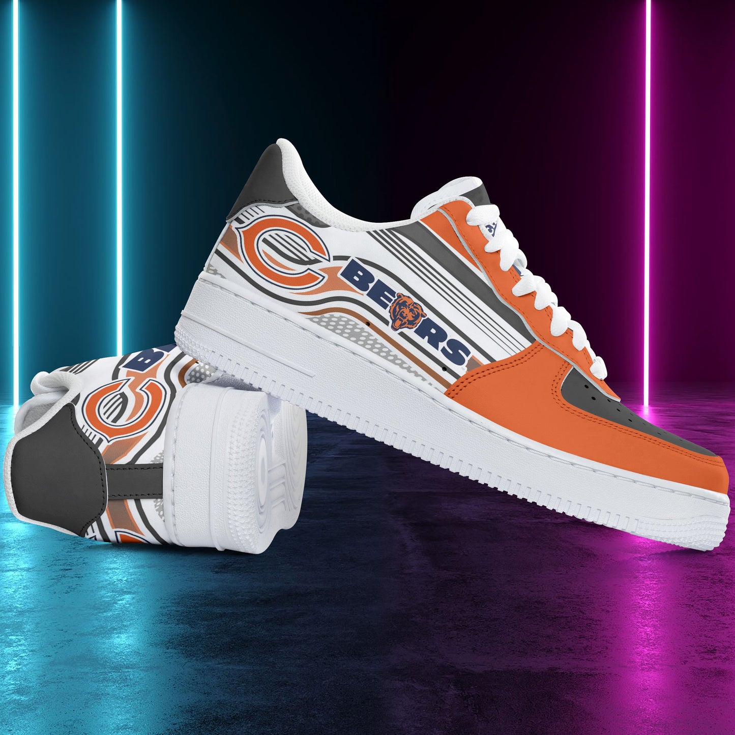 Ideafootwear Chicago Bears NFL Air Low-Top Sneakers Shoes For Men And Women