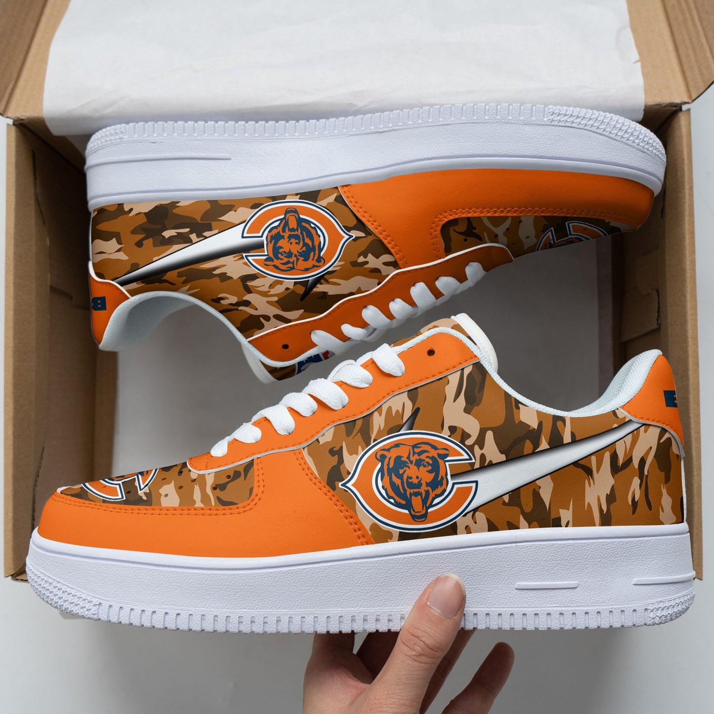 Ideafootwear Chicago Bears NFL Air Low-Top Sneakers Shoes For Men And Women