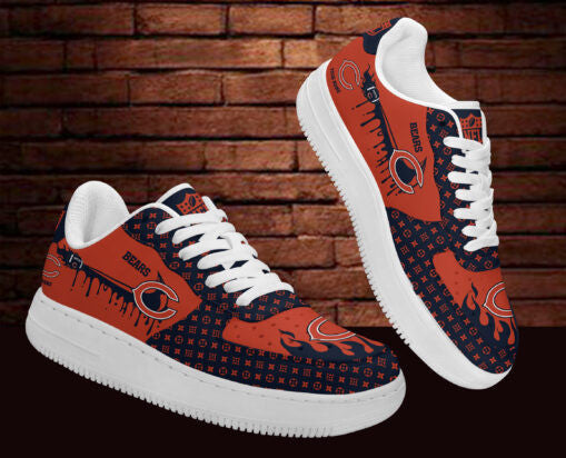 Ideafootwear Chicago Bears NFL Air Low-Top Sneakers Shoes For Men And Women