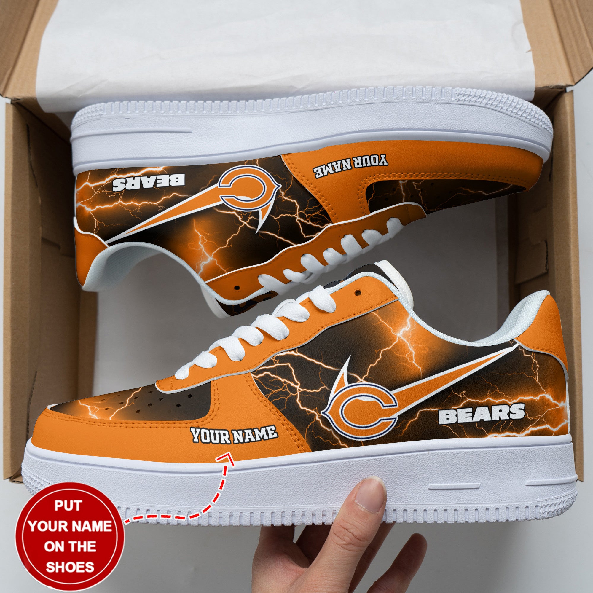Ideafootwear Chicago Bears NFL Air Low-Top Sneakers Shoes For Men And Women