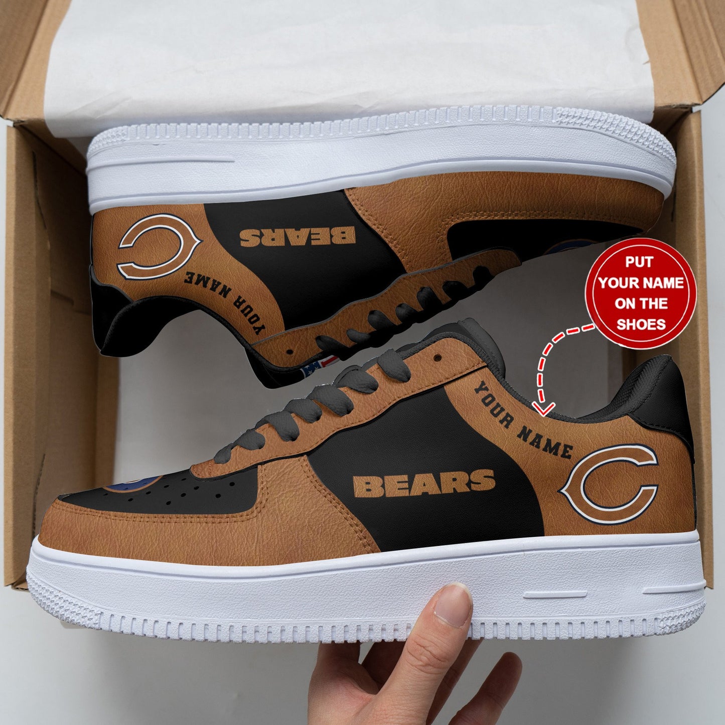 Ideafootwear Chicago Bears NFL Air Low-Top Sneakers Shoes For Men And Women