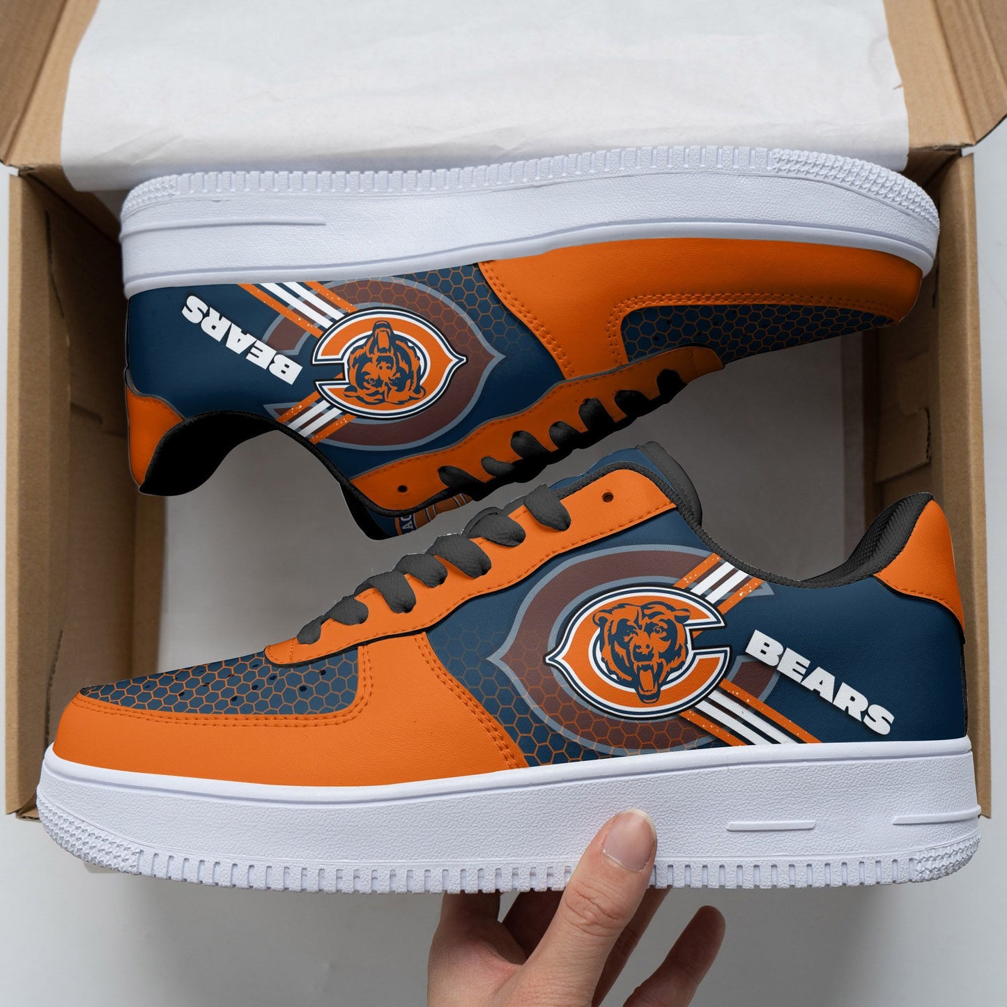 Ideafootwear Chicago Bears NFL Air Low-Top Sneakers Shoes For Men And Women