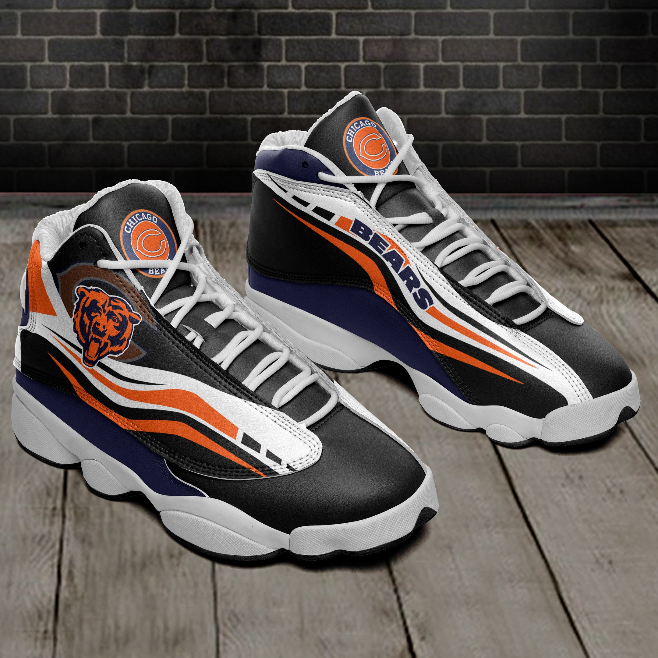 Ideafootwear Chicago Bears NFL AJ13 Sneakers Shoes For Men And Women