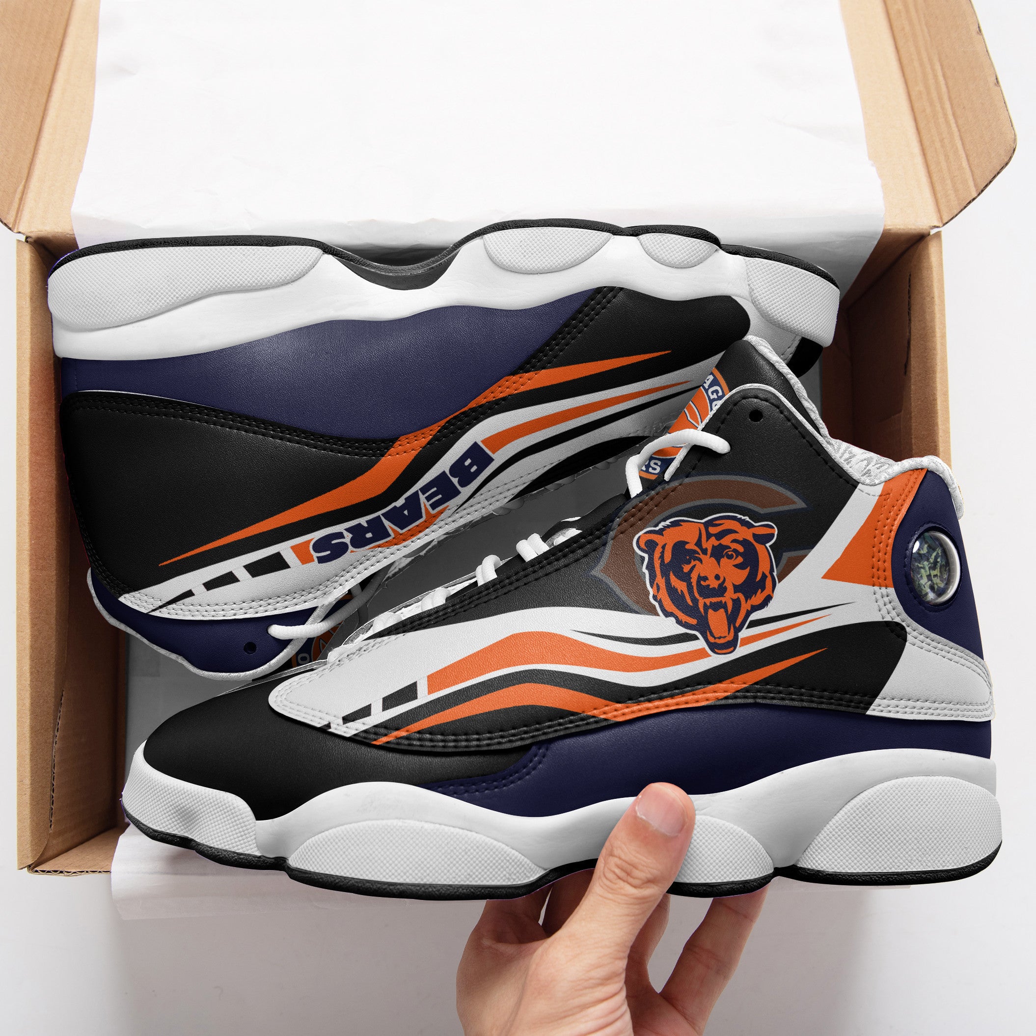 Ideafootwear Chicago Bears NFL AJ13 Sneakers Shoes For Men And Women