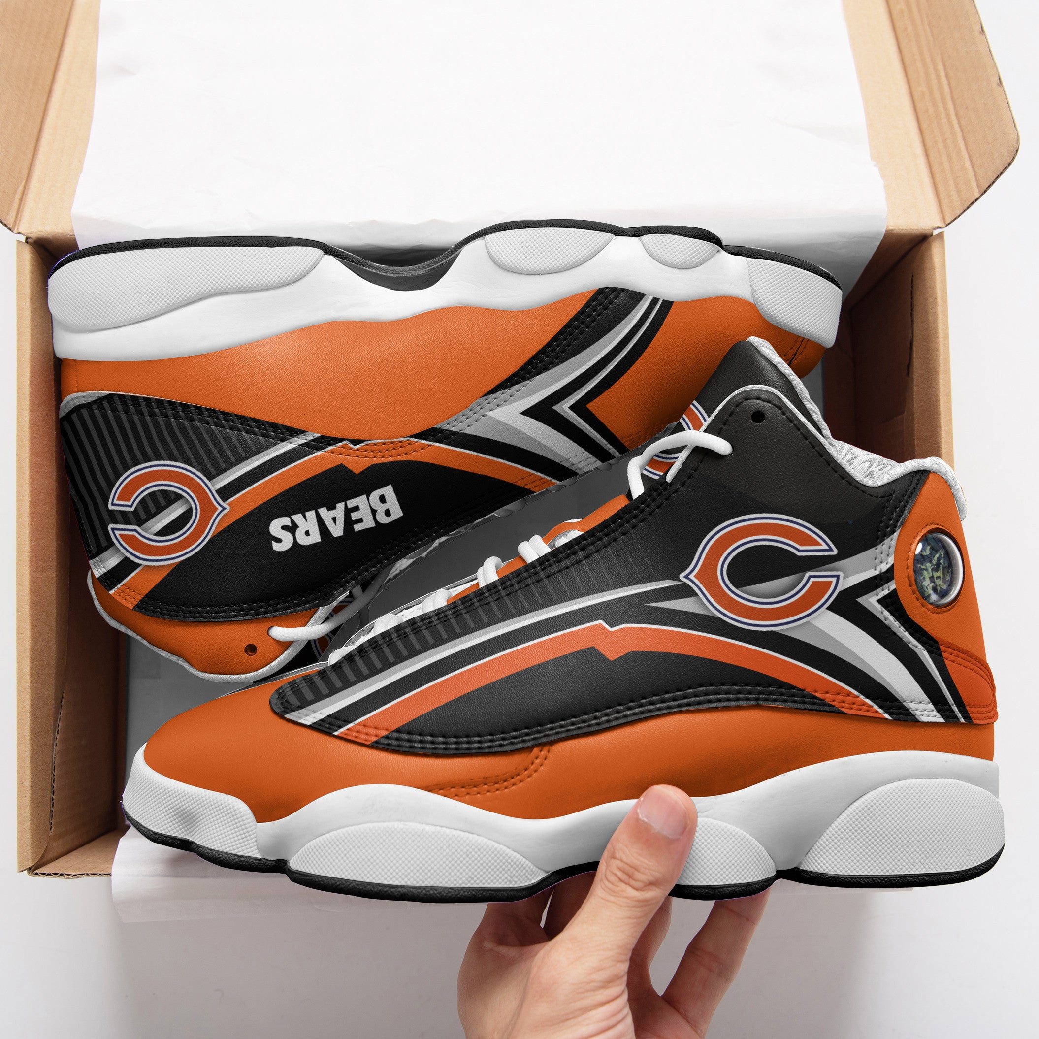 Ideafootwear Chicago Bears NFL AJ13 Sneakers Shoes For Men And Women