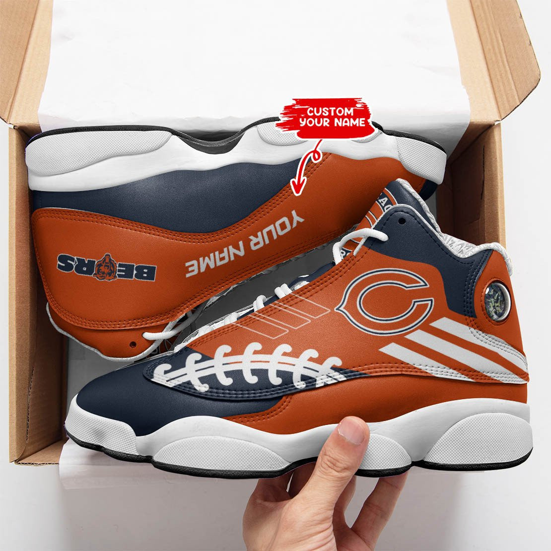 Ideafootwear Chicago Bears NFL AJ13 Sneakers Shoes For Men And Women