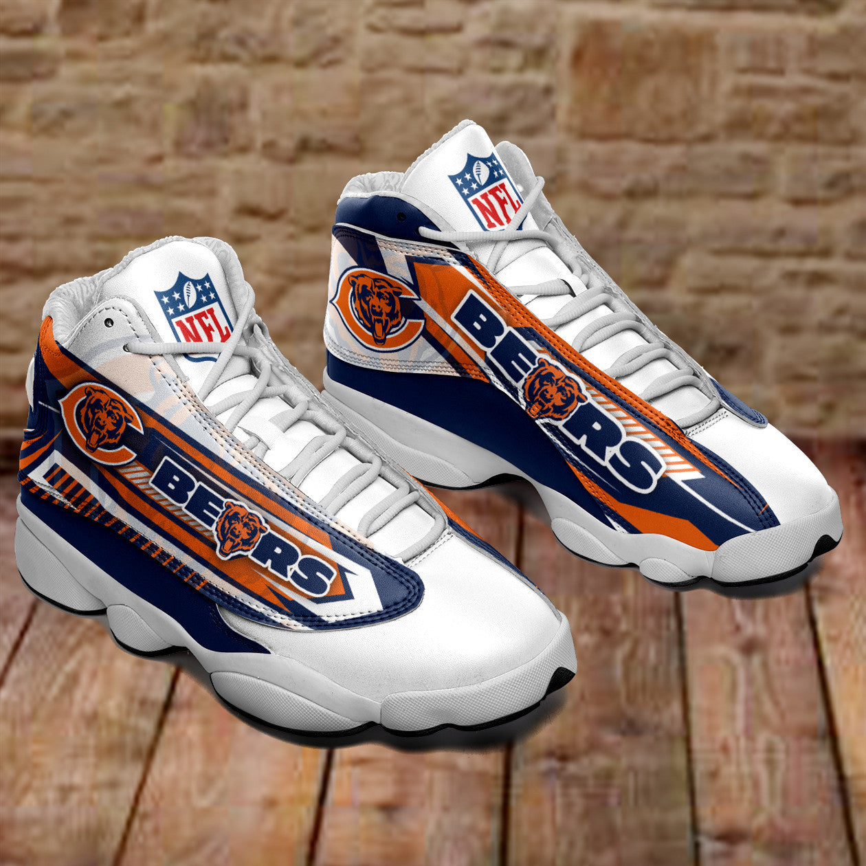 Ideafootwear Chicago Bears NFL AJ13 Sneakers Shoes For Men And Women