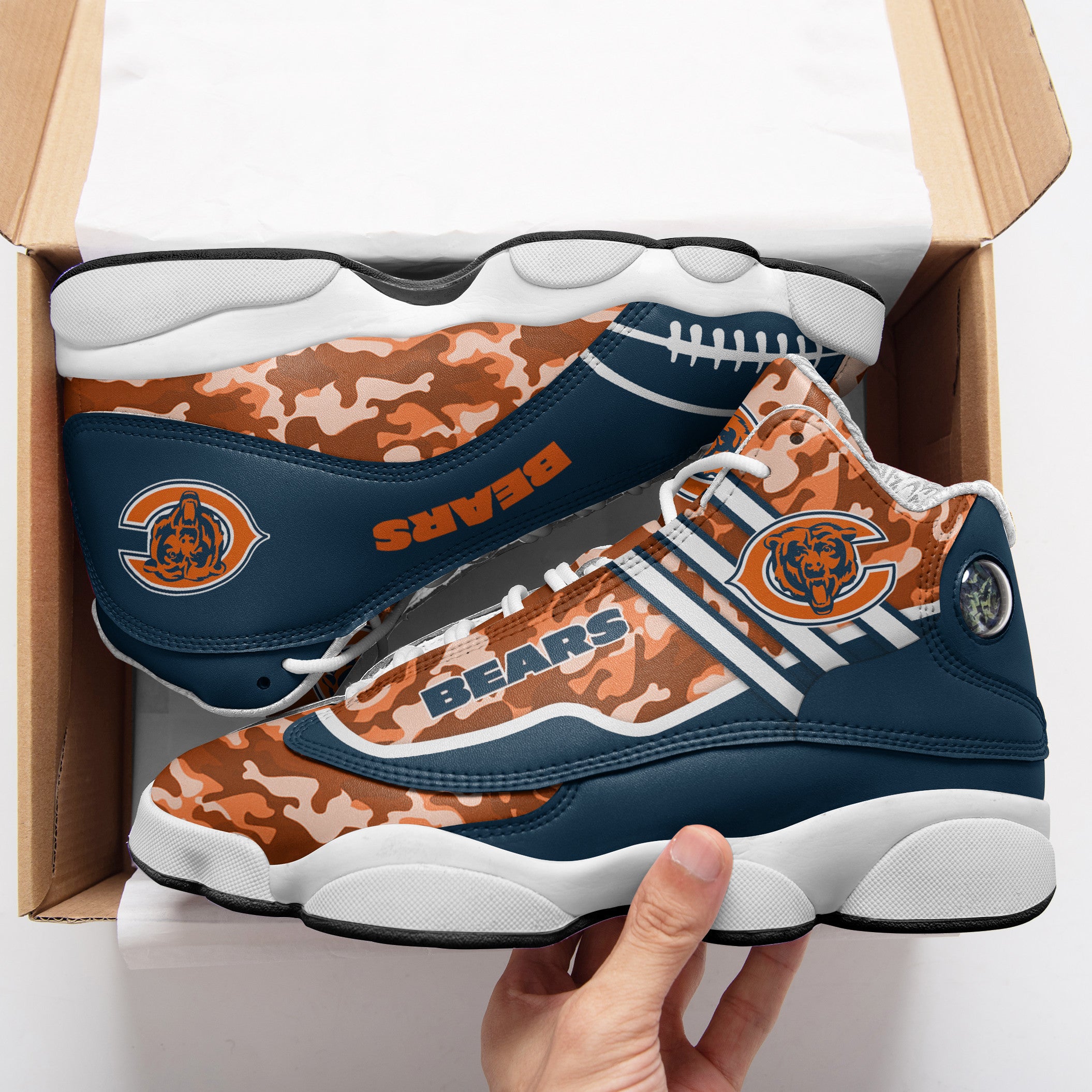 Ideafootwear Chicago Bears NFL AJ13 Sneakers Shoes For Men And Women