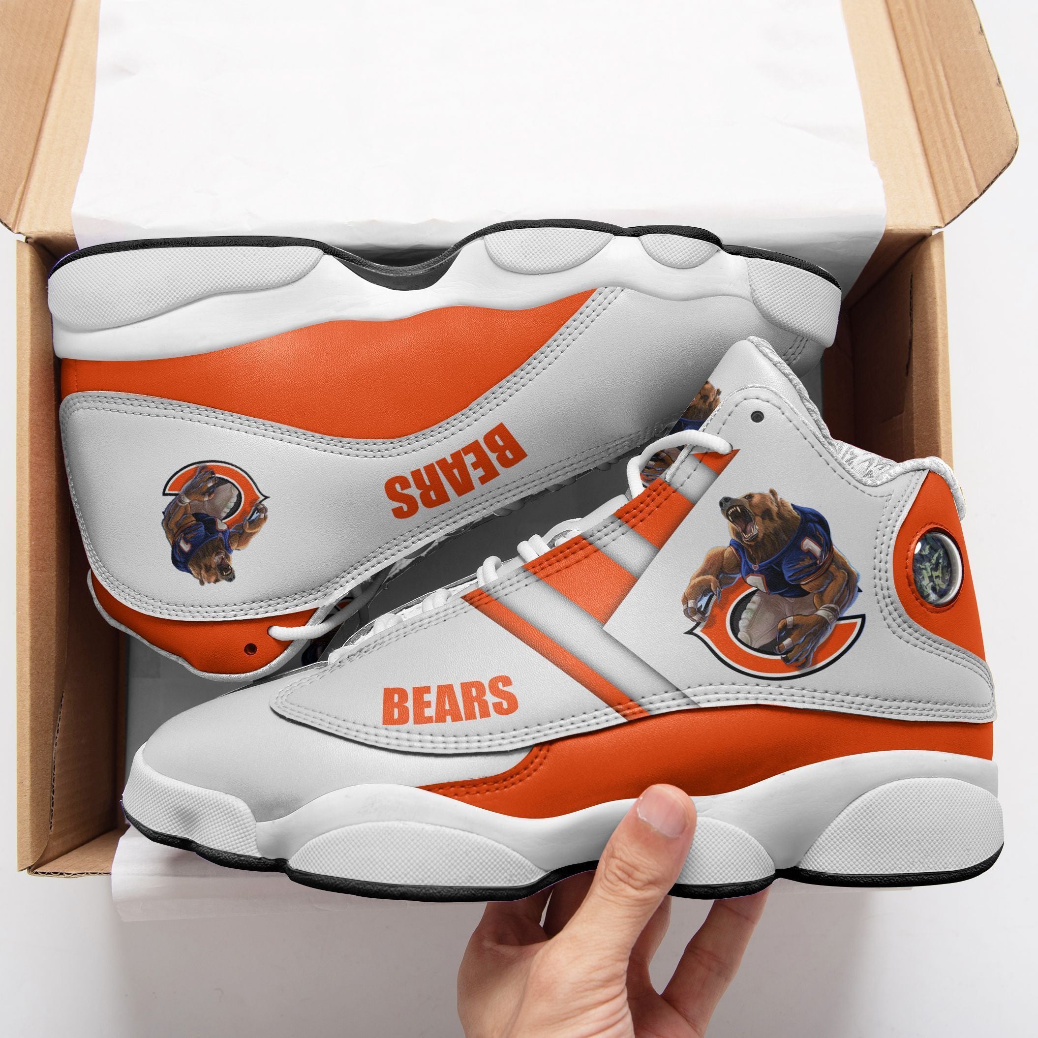 Ideafootwear Chicago Bears NFL AJ13 Sneakers Shoes For Men And Women