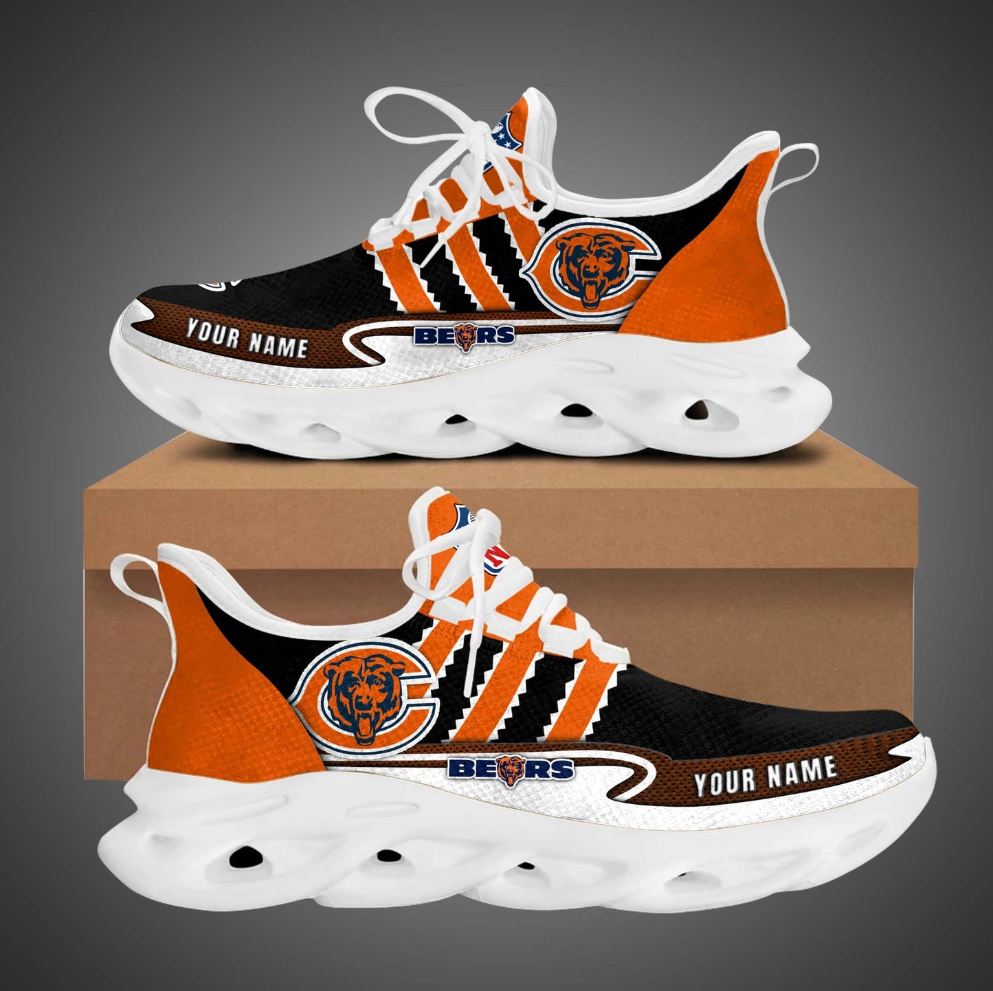 Ideafootwear Chicago Bears NFL Max Soul Shoes Sneakers For Men And Women