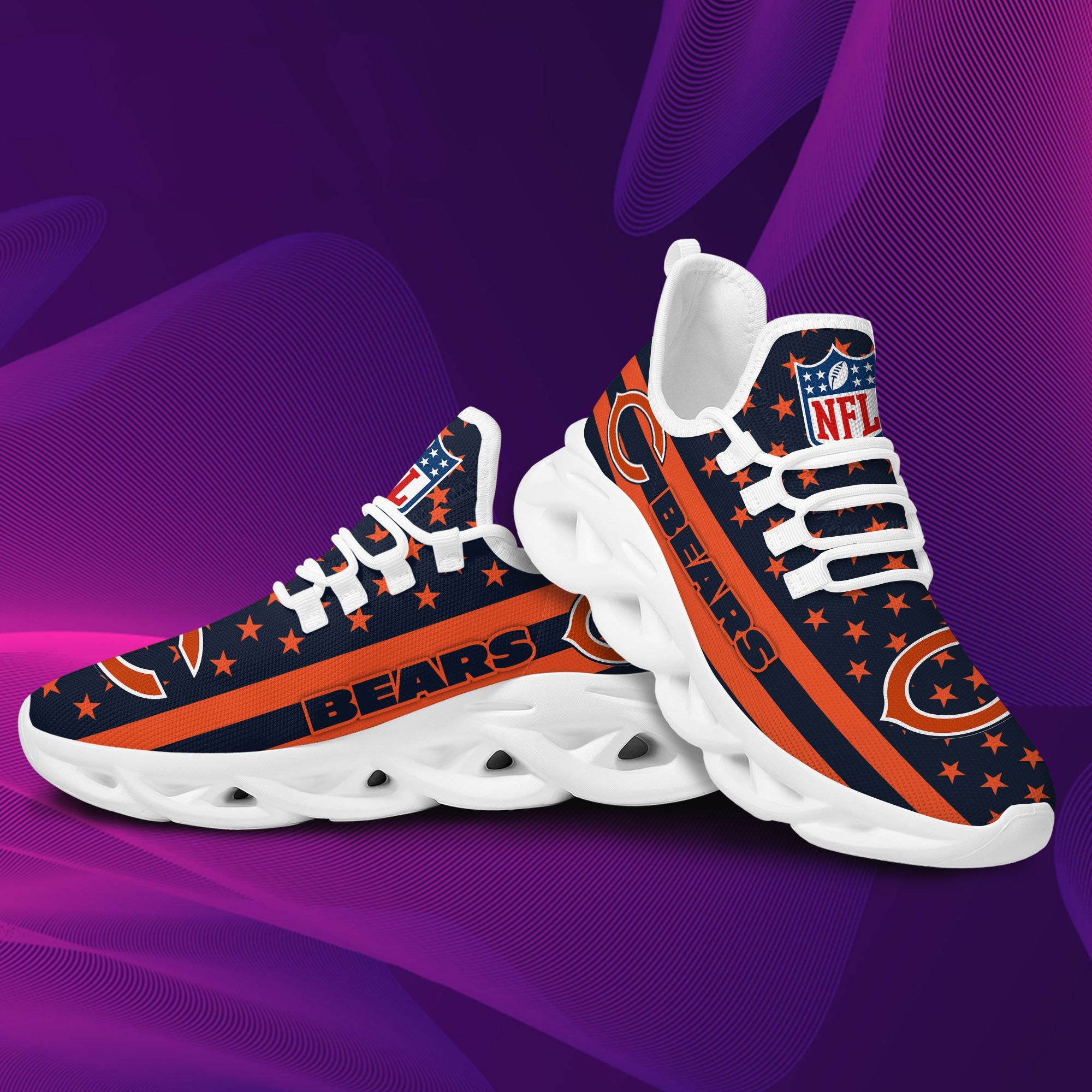 Ideafootwear Chicago Bears NFL Max Soul Shoes Sneakers For Men And Women