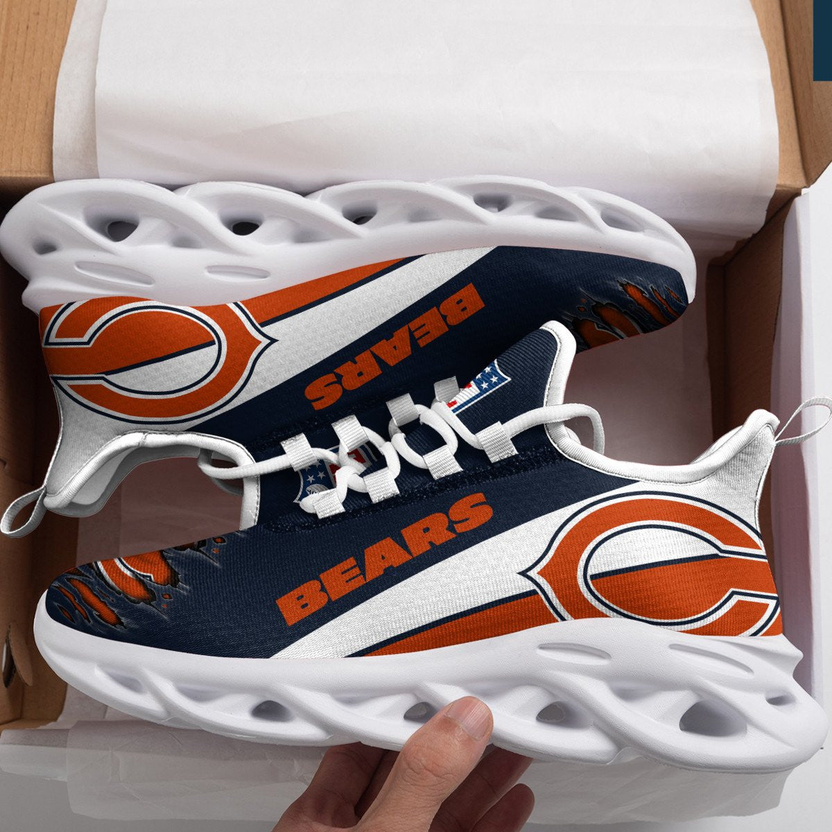 Ideafootwear Chicago Bears NFL Max Soul Shoes Sneakers For Men And Women
