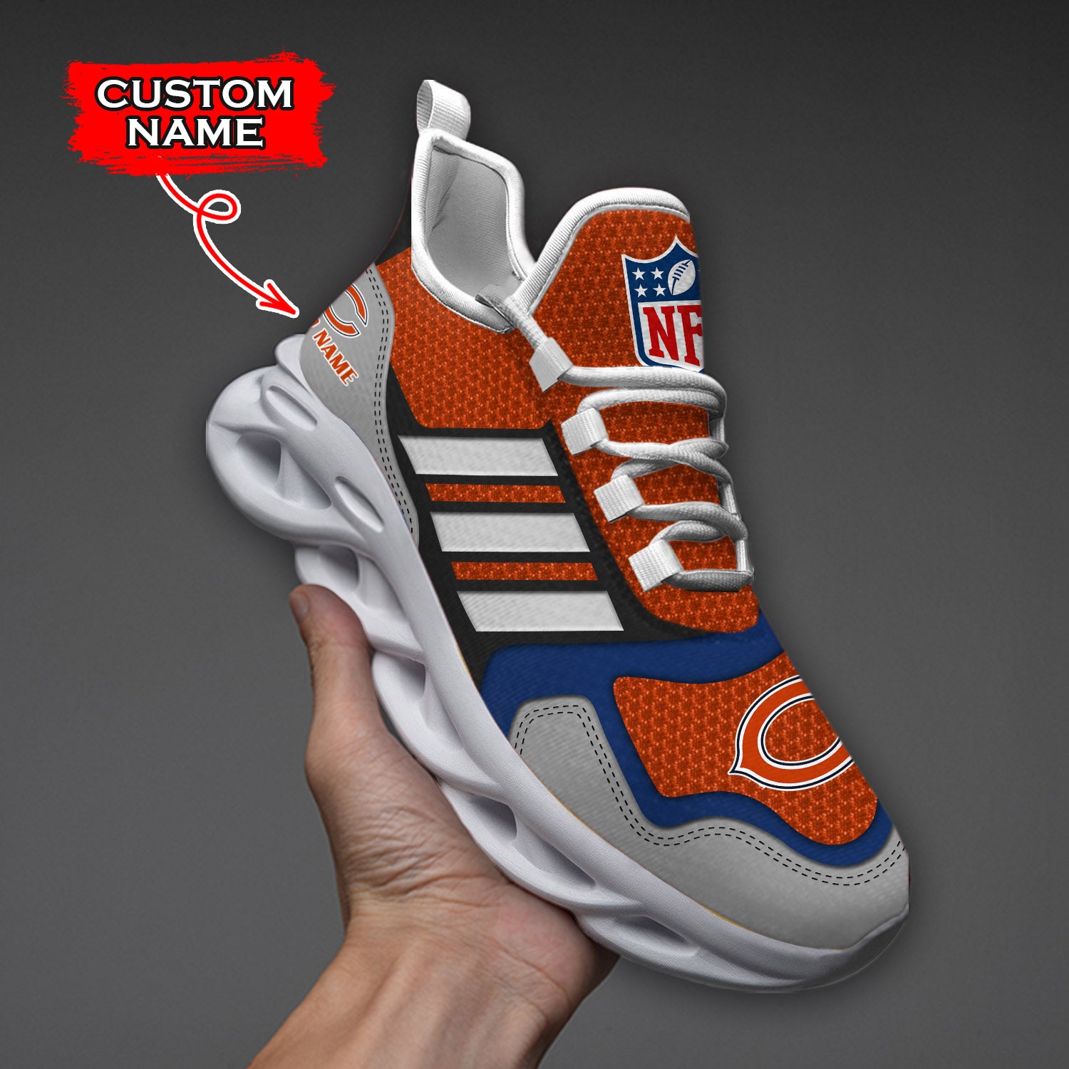 Ideafootwear Chicago Bears NFL Max Soul Shoes Sneakers For Men And Women