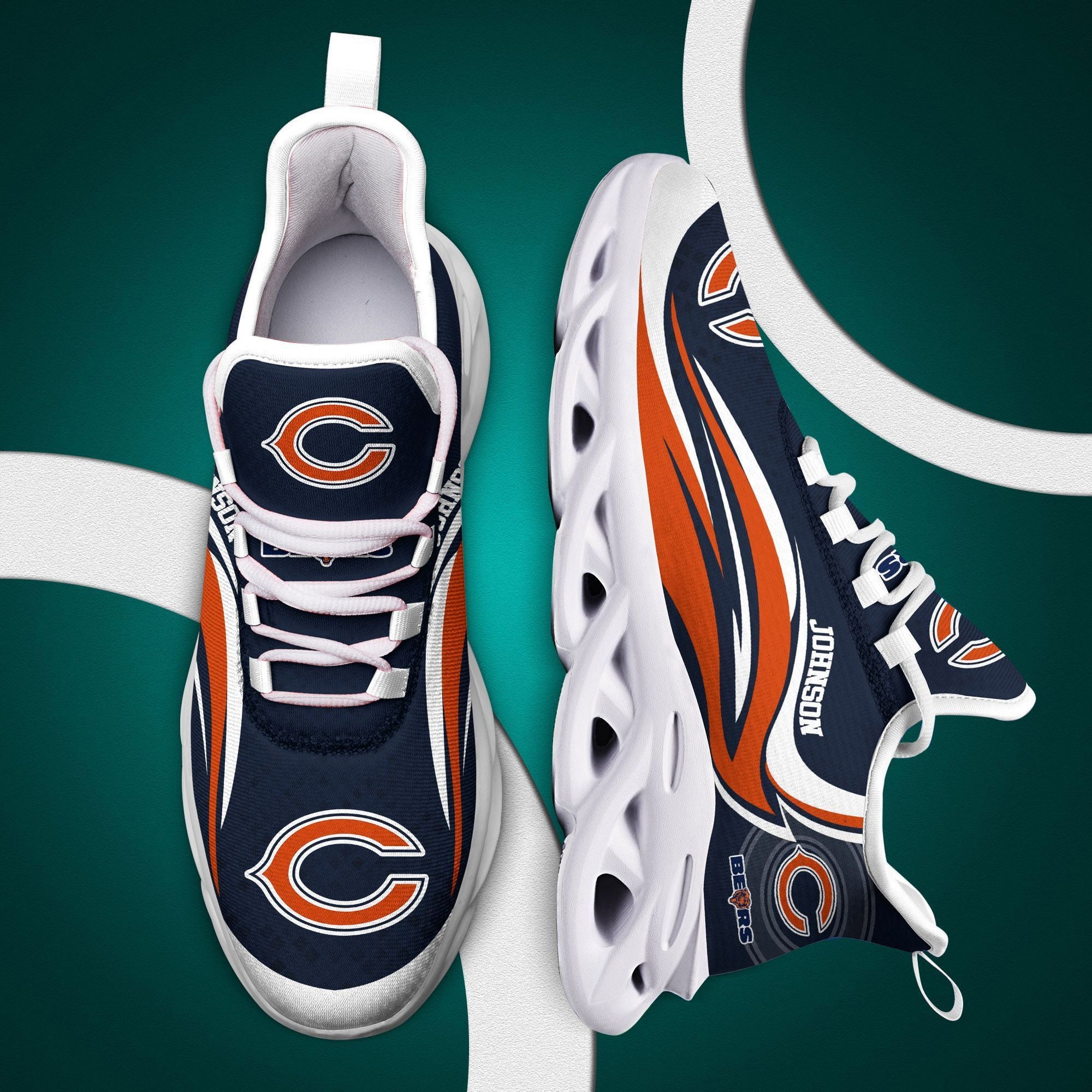 Ideafootwear Chicago Bears NFL Max Soul Shoes Sneakers For Men And Women