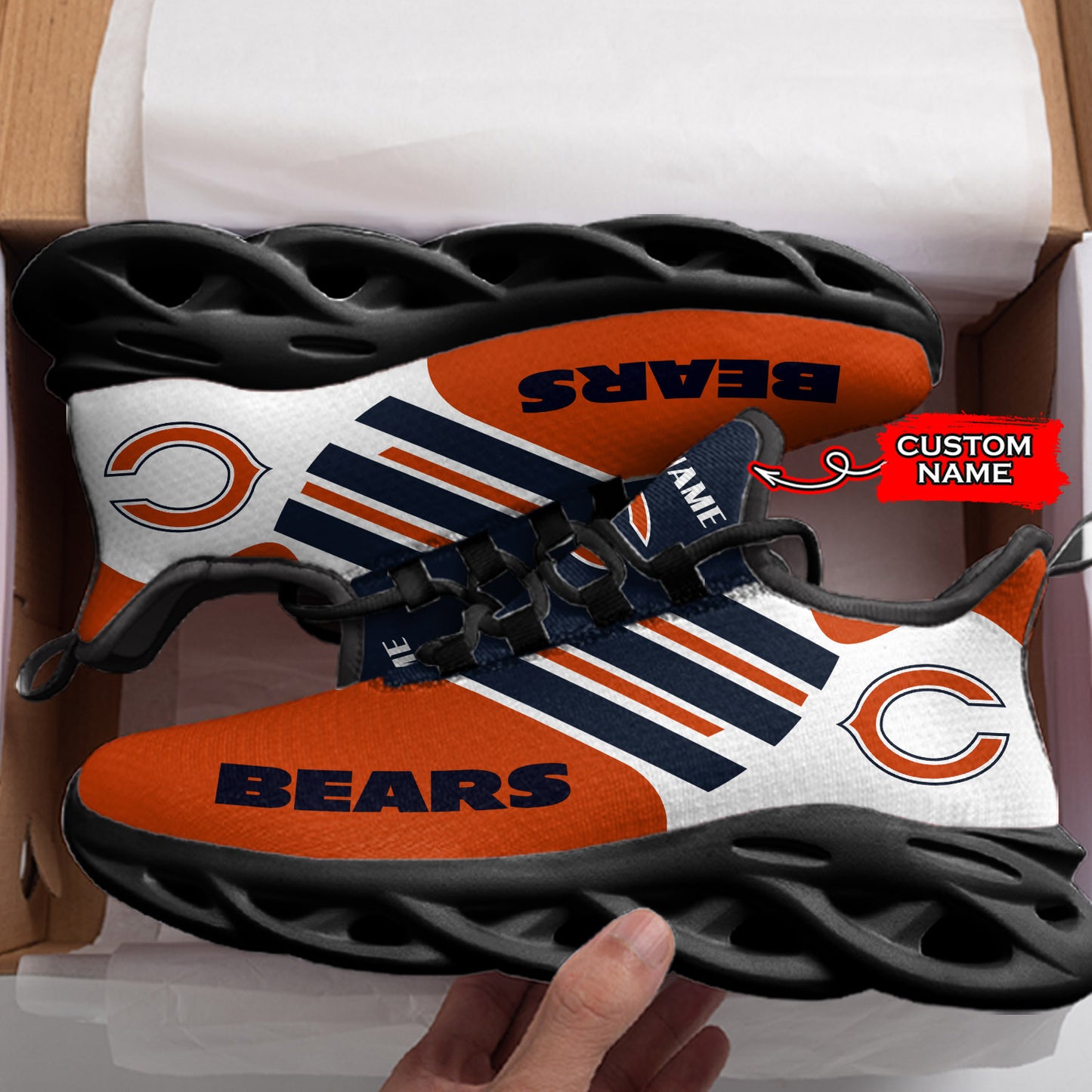Ideafootwear Chicago Bears NFL Max Soul Shoes Sneakers For Men And Women