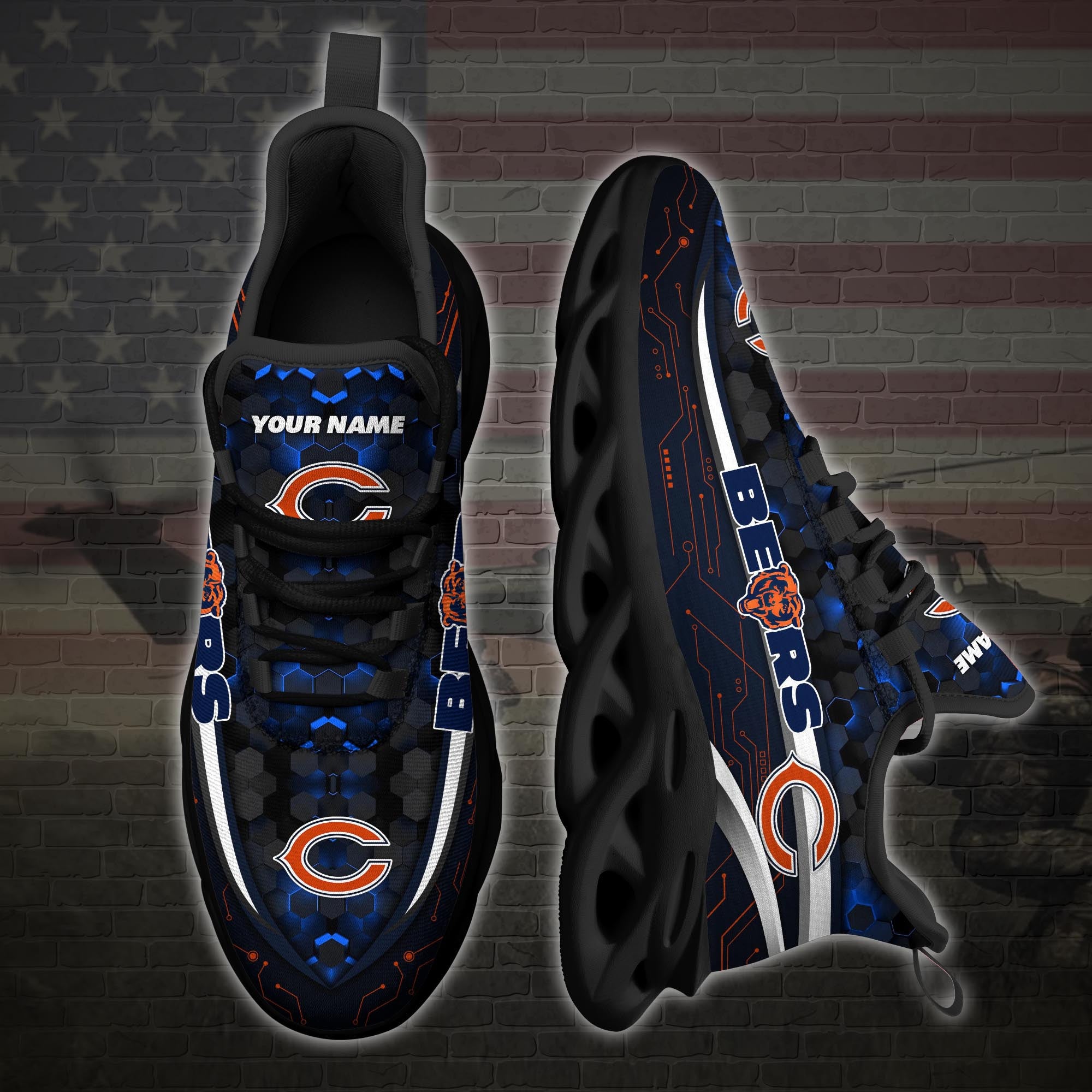 Ideafootwear Chicago Bears NFL Max Soul Shoes Sneakers For Men And Women