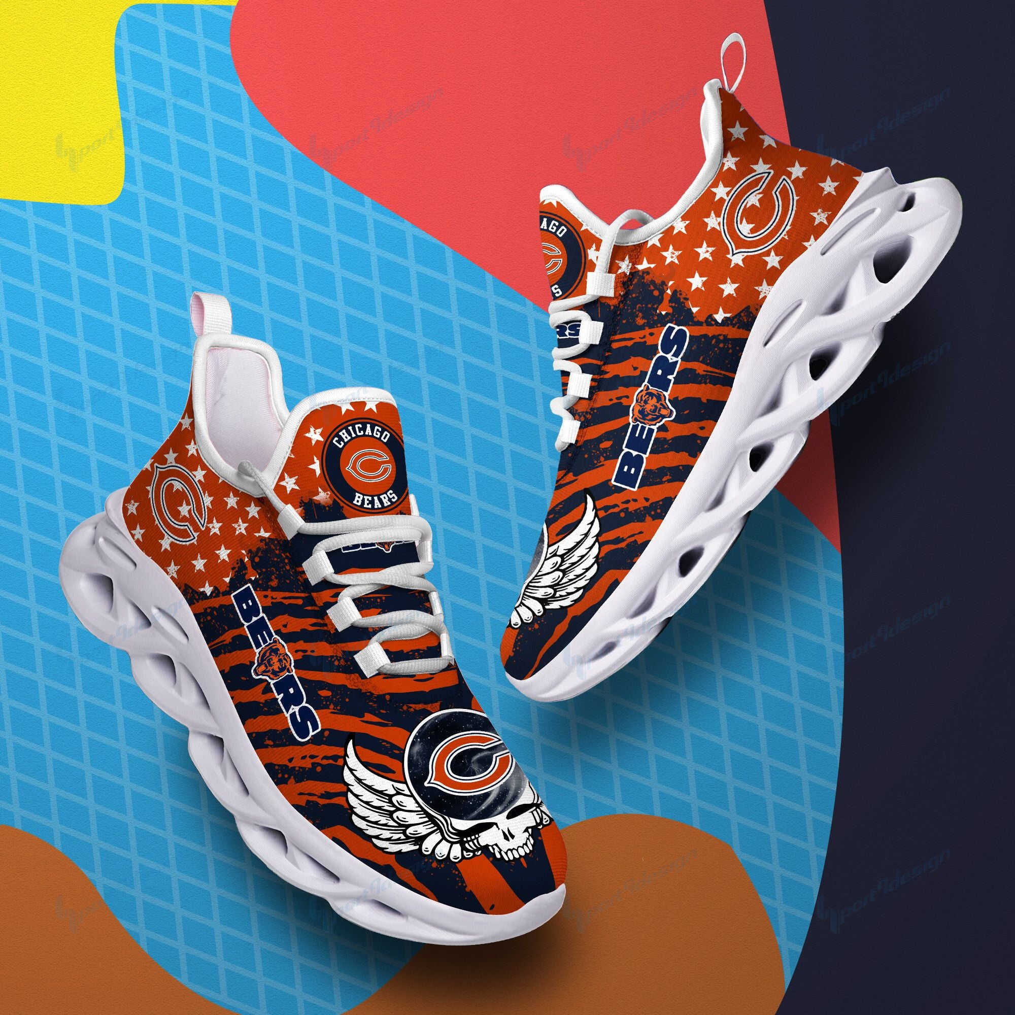 Ideafootwear Chicago Bears NFL Max Soul Shoes Sneakers For Men And Women