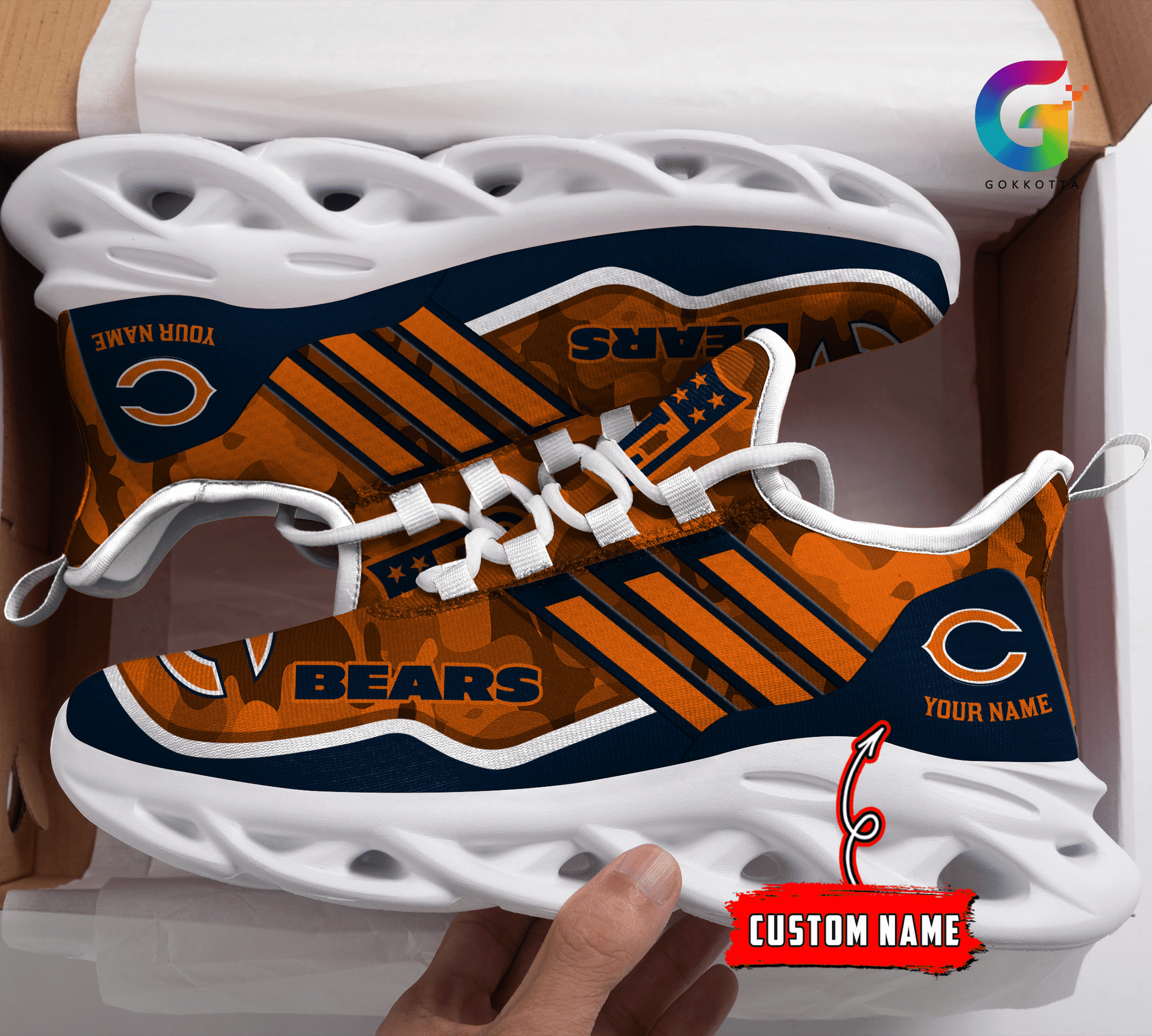 Ideafootwear Chicago Bears NFL Max Soul Shoes Sneakers For Men And Women