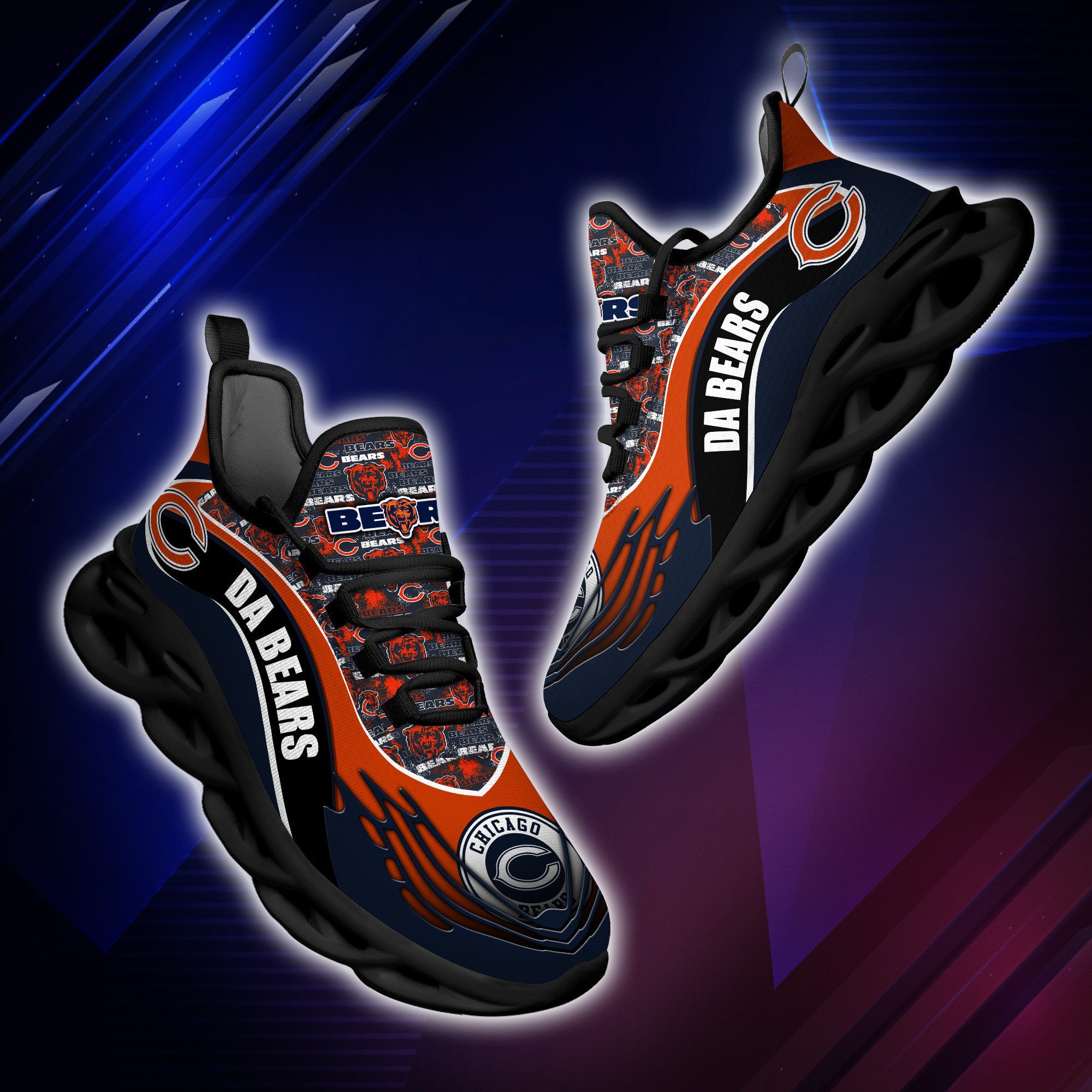 Ideafootwear Chicago Bears NFL Max Soul Shoes Sneakers For Men And Women