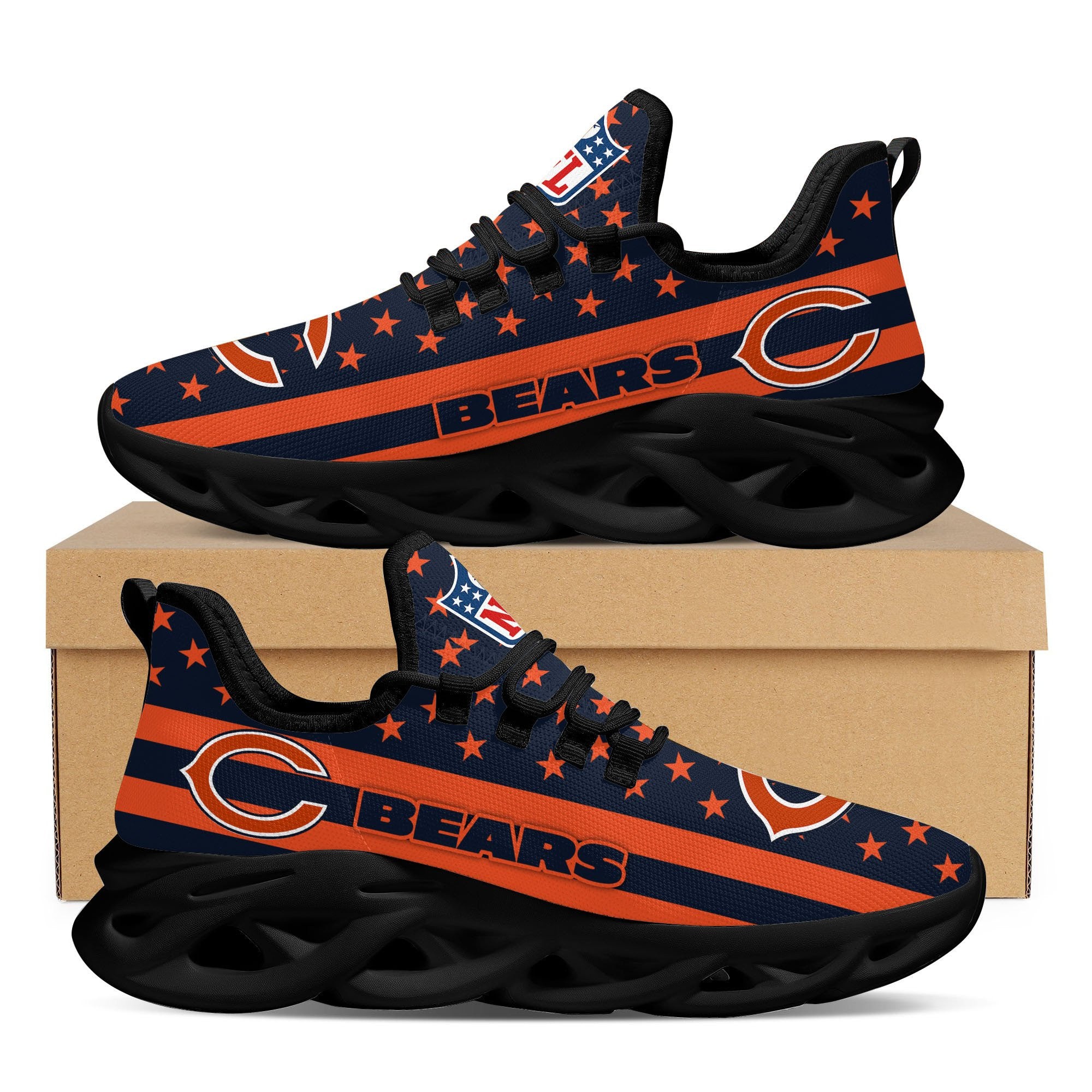 Ideafootwear Chicago Bears NFL Max Soul Shoes Sneakers For Men And Women