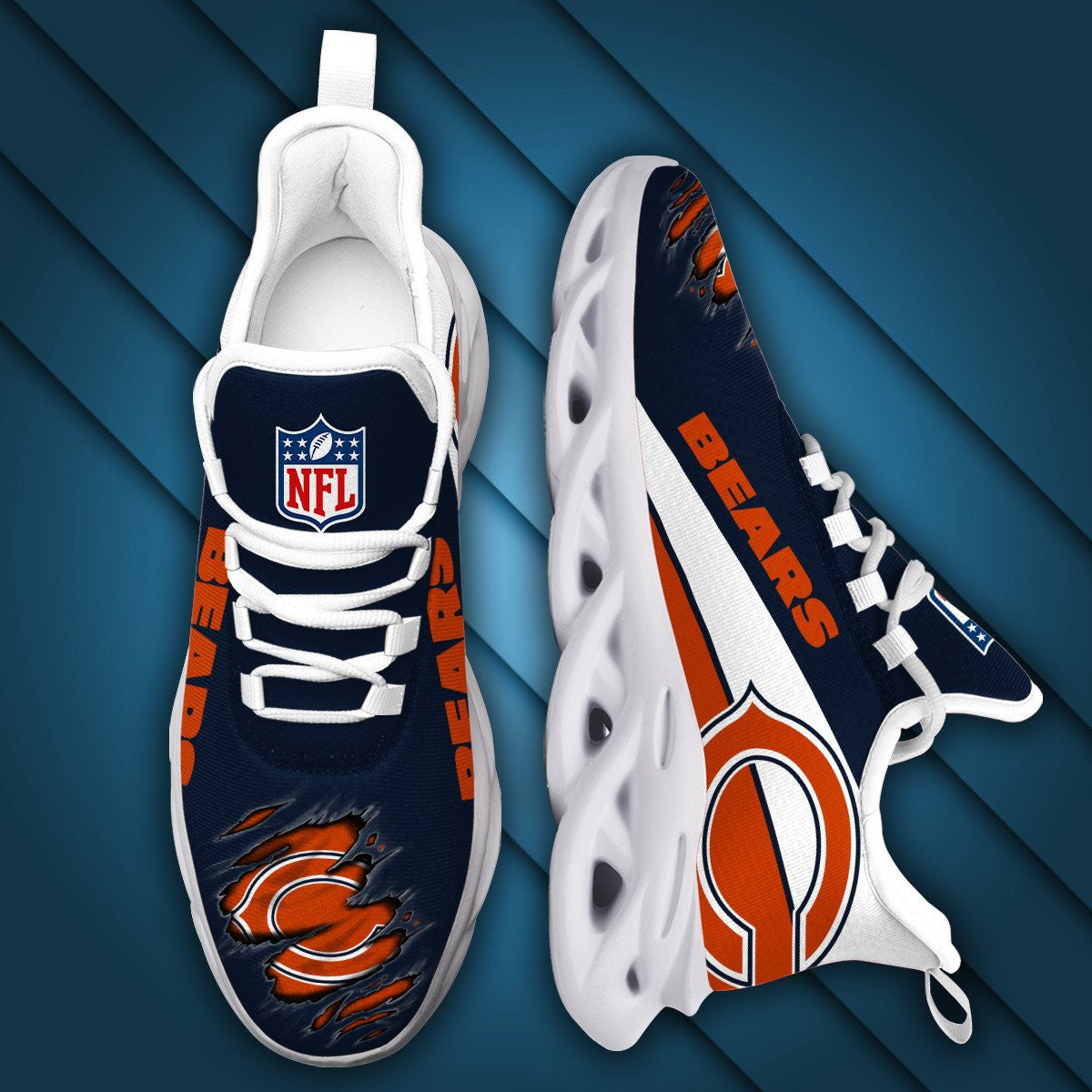 Ideafootwear Chicago Bears NFL Max Soul Shoes Sneakers For Men And Women