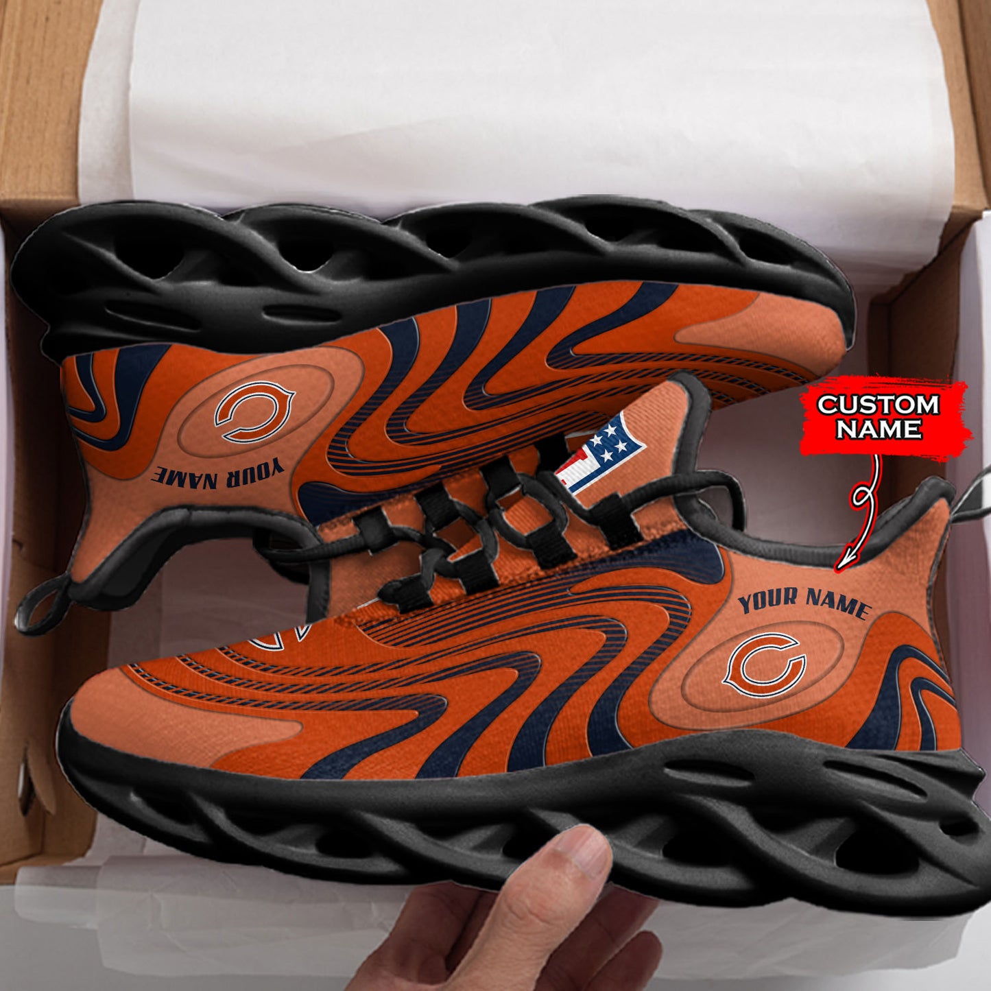 Ideafootwear Chicago Bears NFL Max Soul Shoes Sneakers For Men And Women