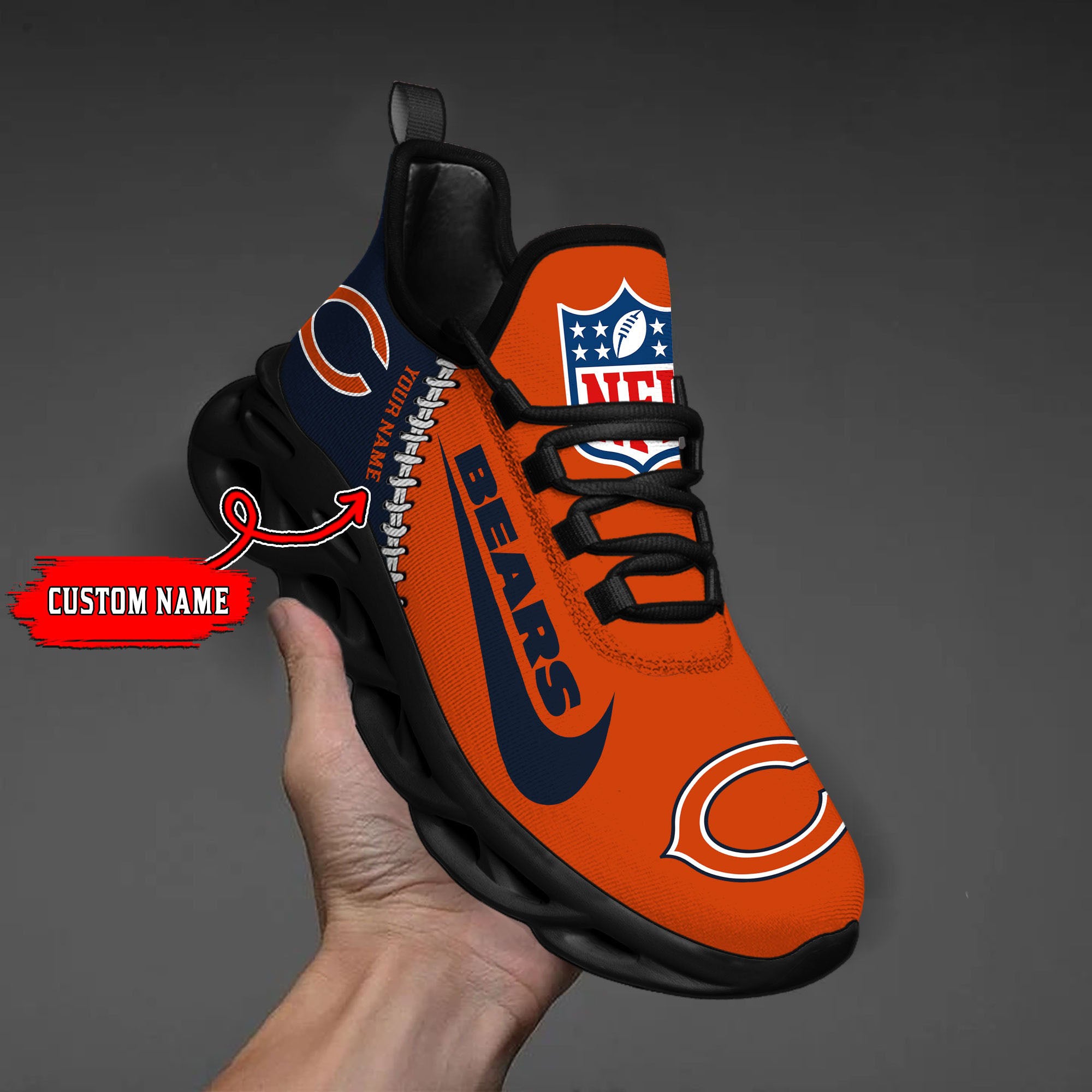 Ideafootwear Chicago Bears NFL Max Soul Shoes Sneakers For Men And Women