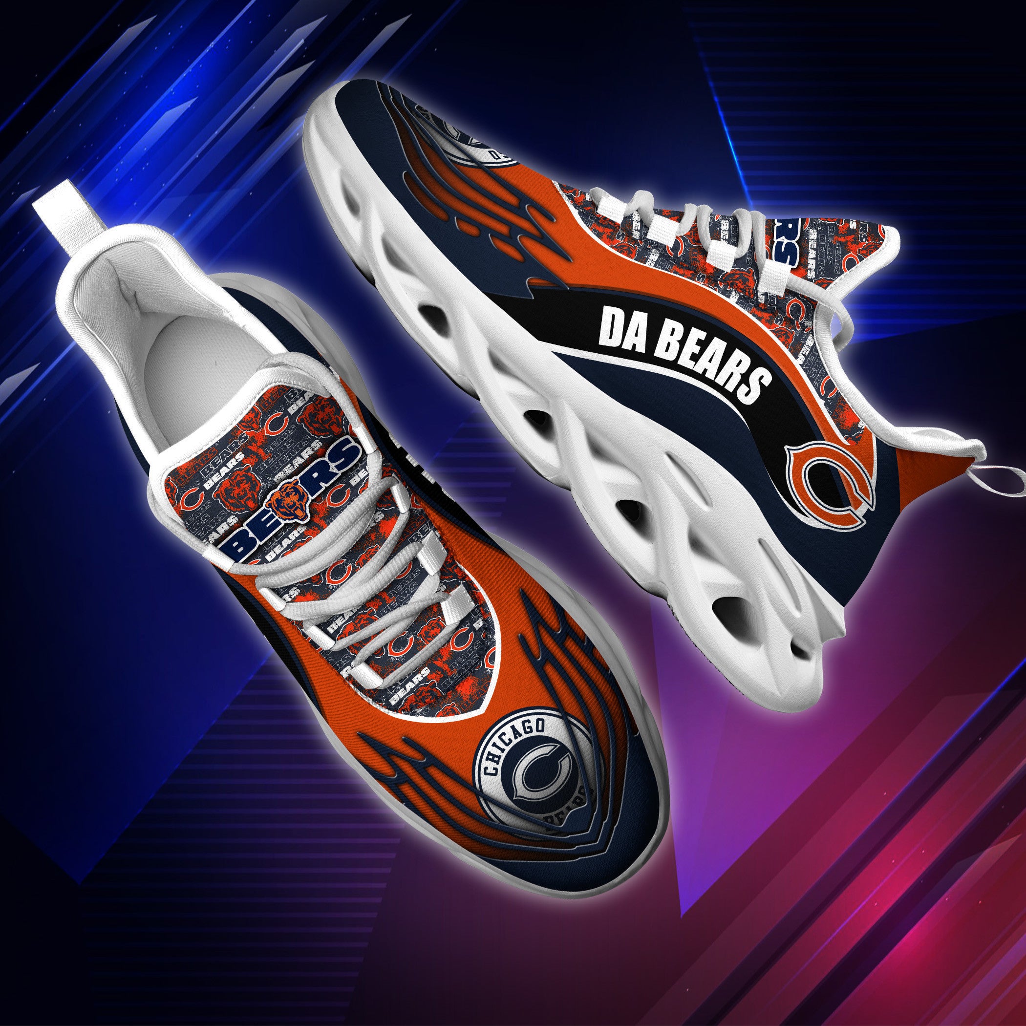 Ideafootwear Chicago Bears NFL Max Soul Shoes Sneakers For Men And Women