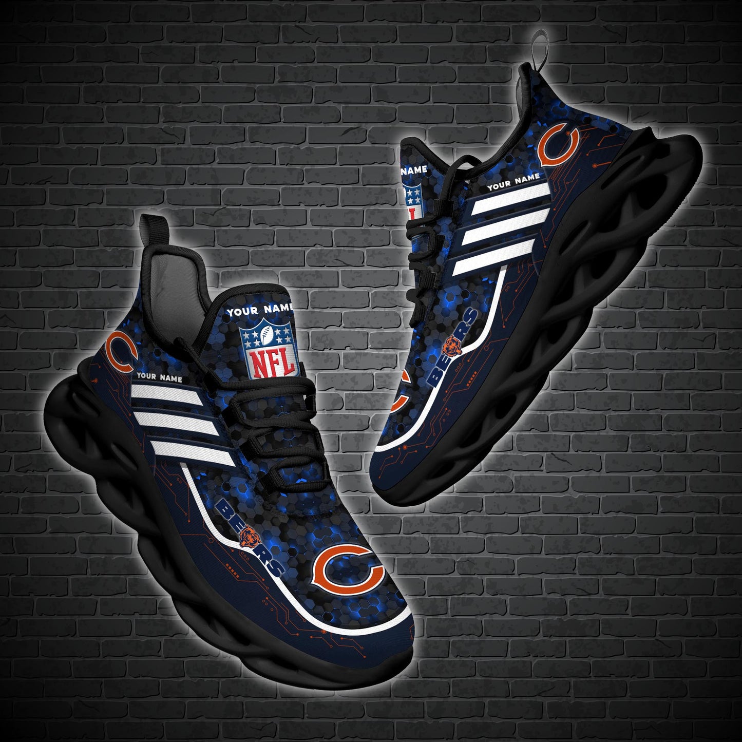 Ideafootwear Chicago Bears NFL Max Soul Shoes Sneakers For Men And Women