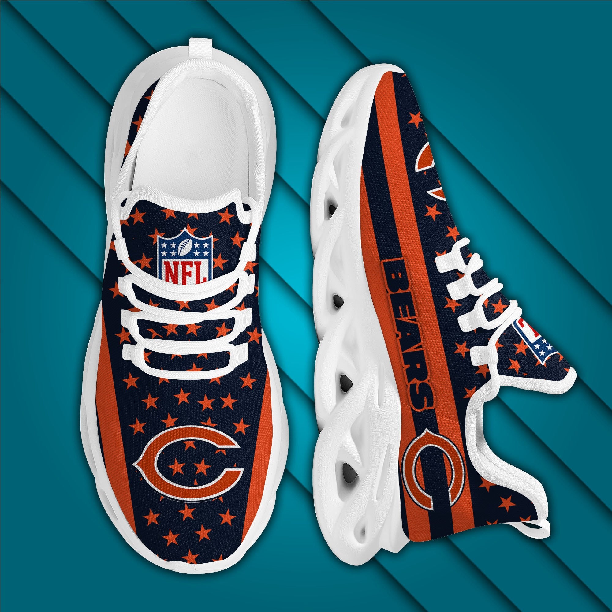 Ideafootwear Chicago Bears NFL Max Soul Shoes Sneakers For Men And Women