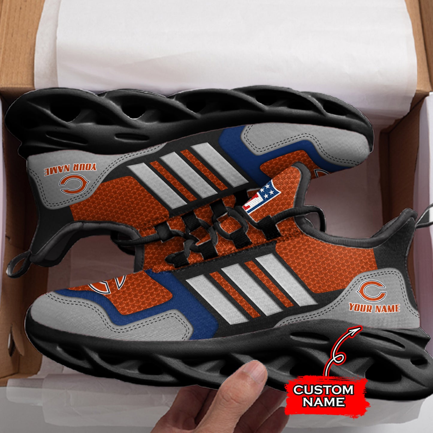 Ideafootwear Chicago Bears NFL Max Soul Shoes Sneakers For Men And Women