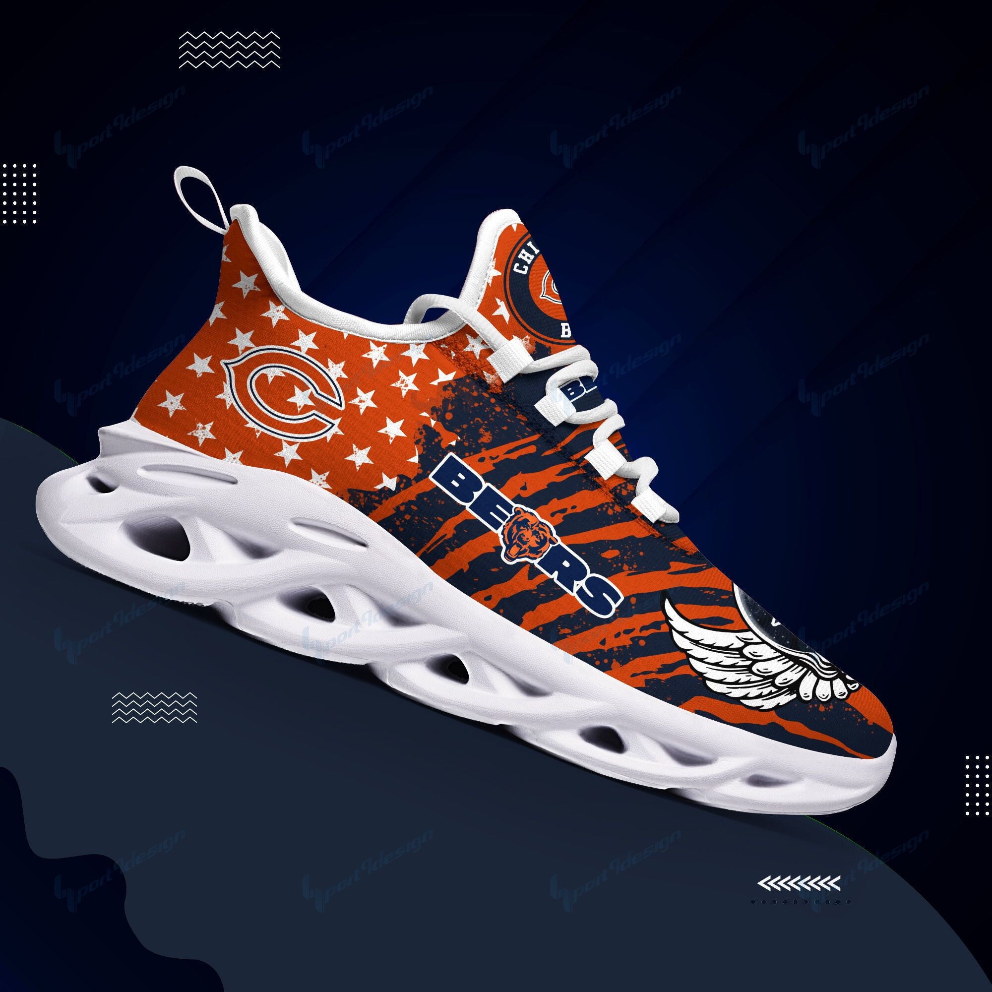 Ideafootwear Chicago Bears NFL Max Soul Shoes Sneakers For Men And Women