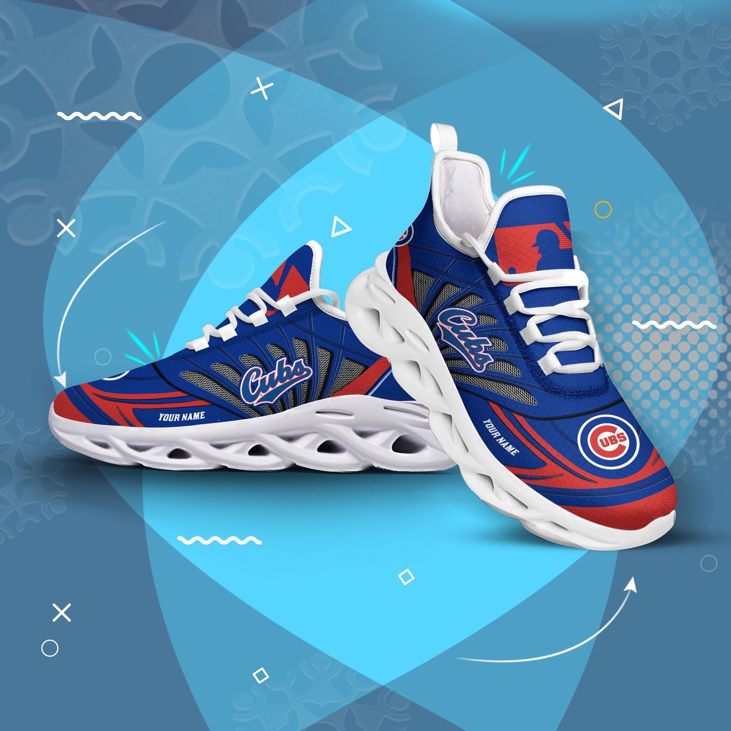 Ideafootwear Chicago Cubs Max Soul Shoes Sneakers For Men And Women