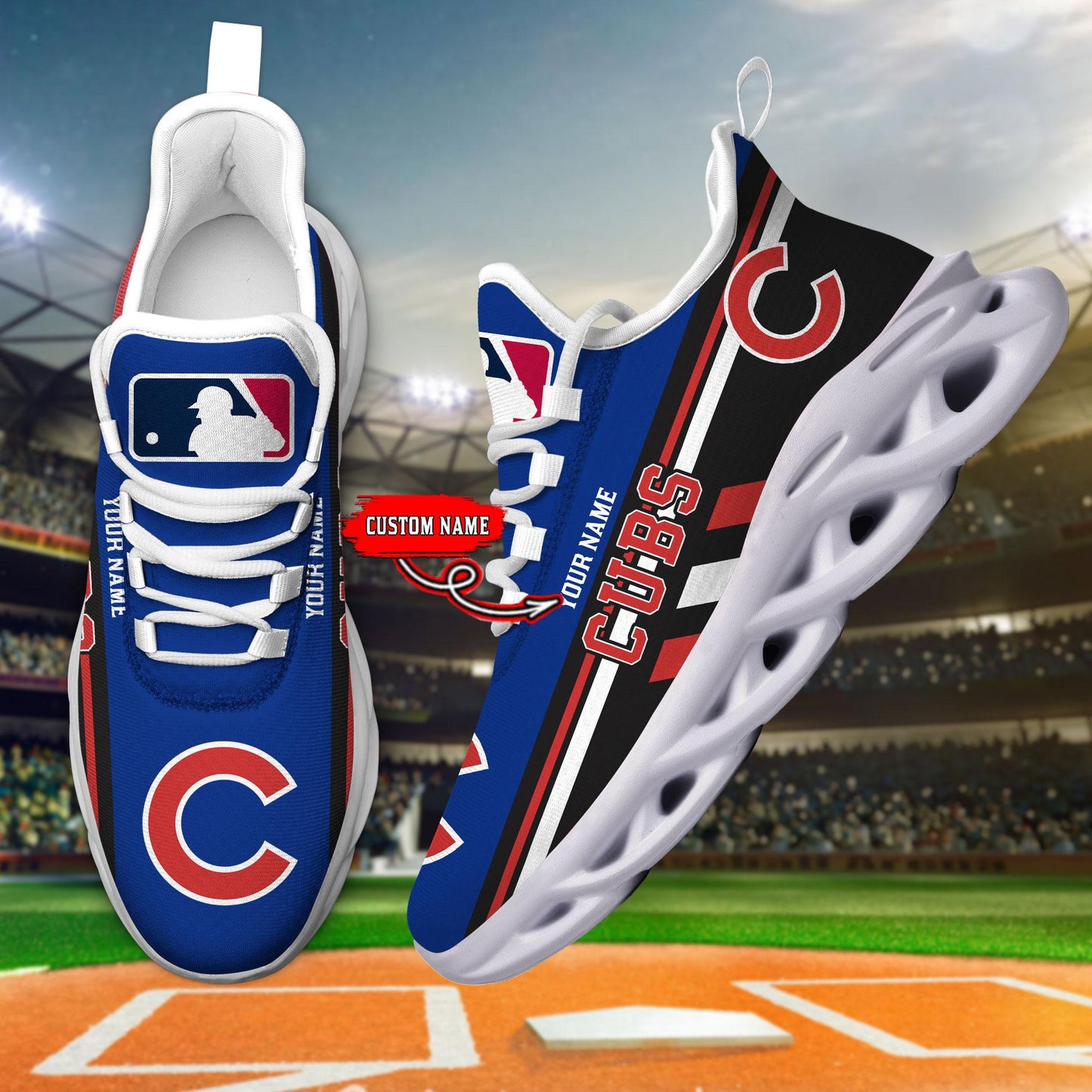 Ideafootwear Chicago Cubs Max Soul Shoes Sneakers For Men And Women