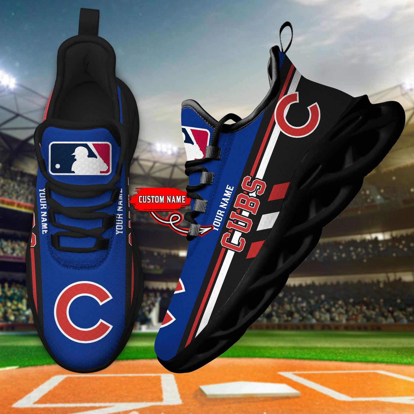 Ideafootwear Chicago Cubs Max Soul Shoes Sneakers For Men And Women