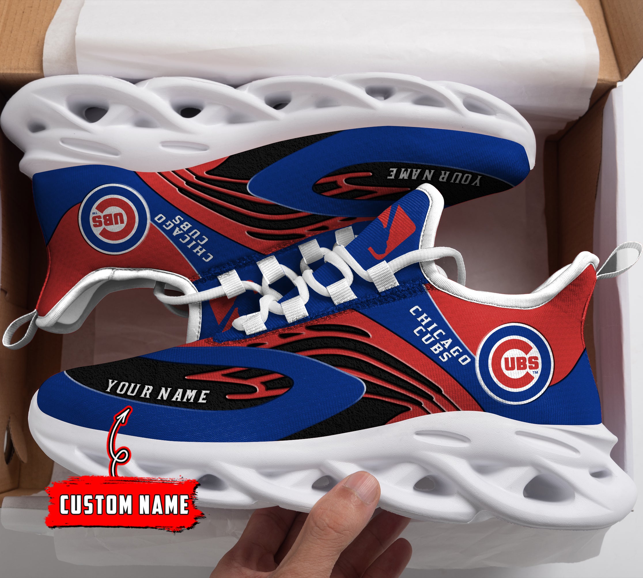 Ideafootwear Chicago Cubs MLB Max Soul Shoes Sneakers For Men And Women