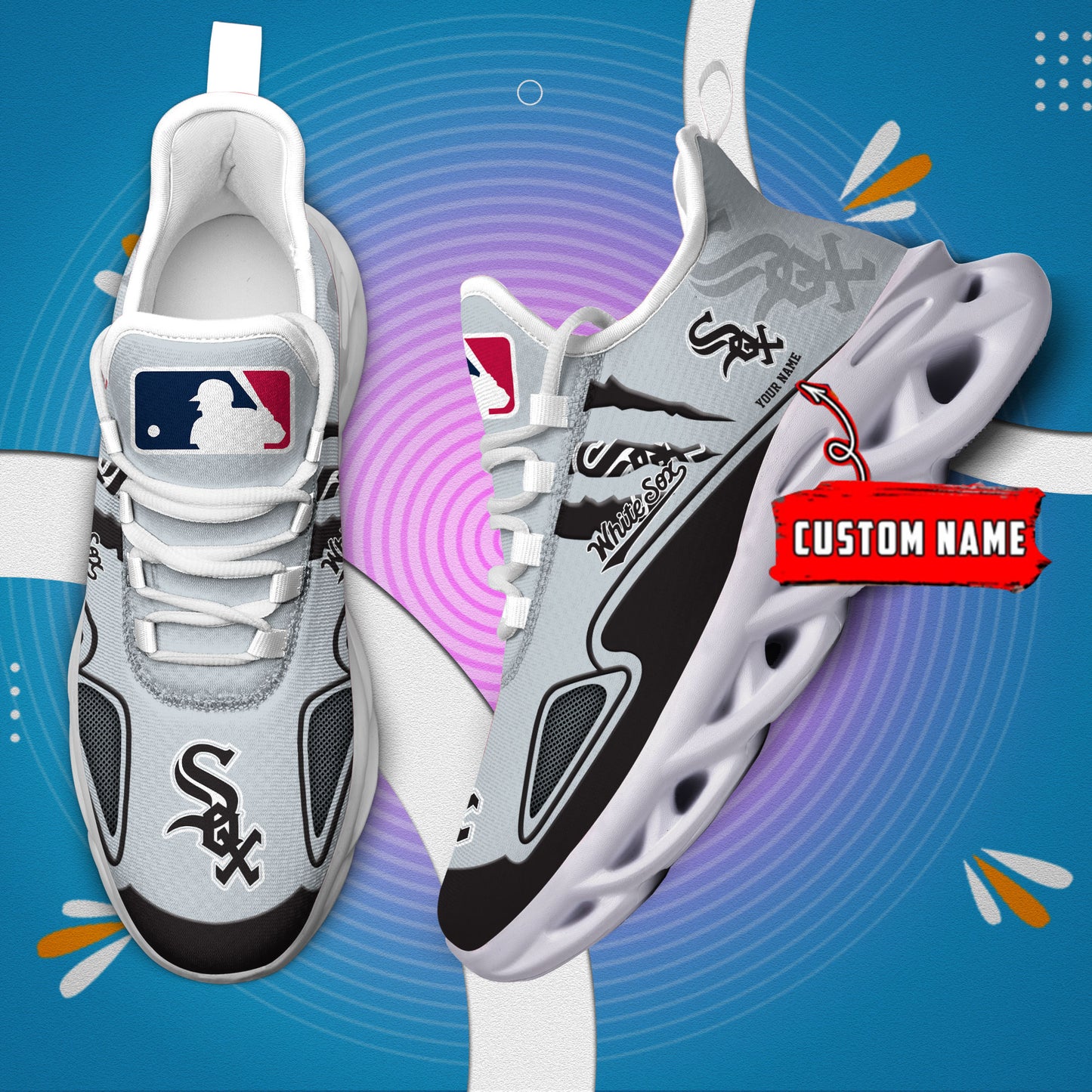 Ideafootwear Chicago White Sox Max Soul Shoes Sneakers For Men And Women